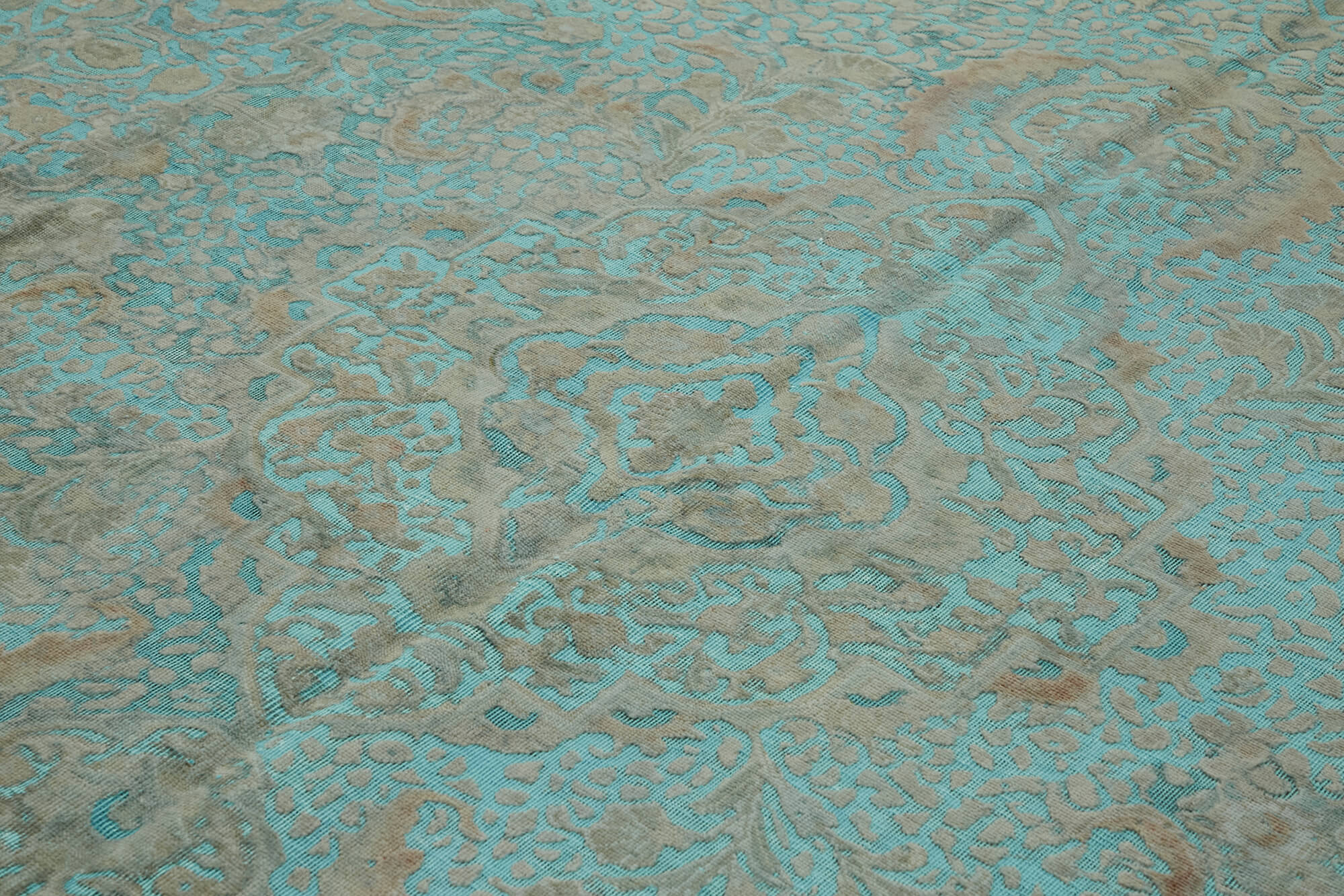 10 x 12 Turquoise Overdyed Large Area Rug - 7257