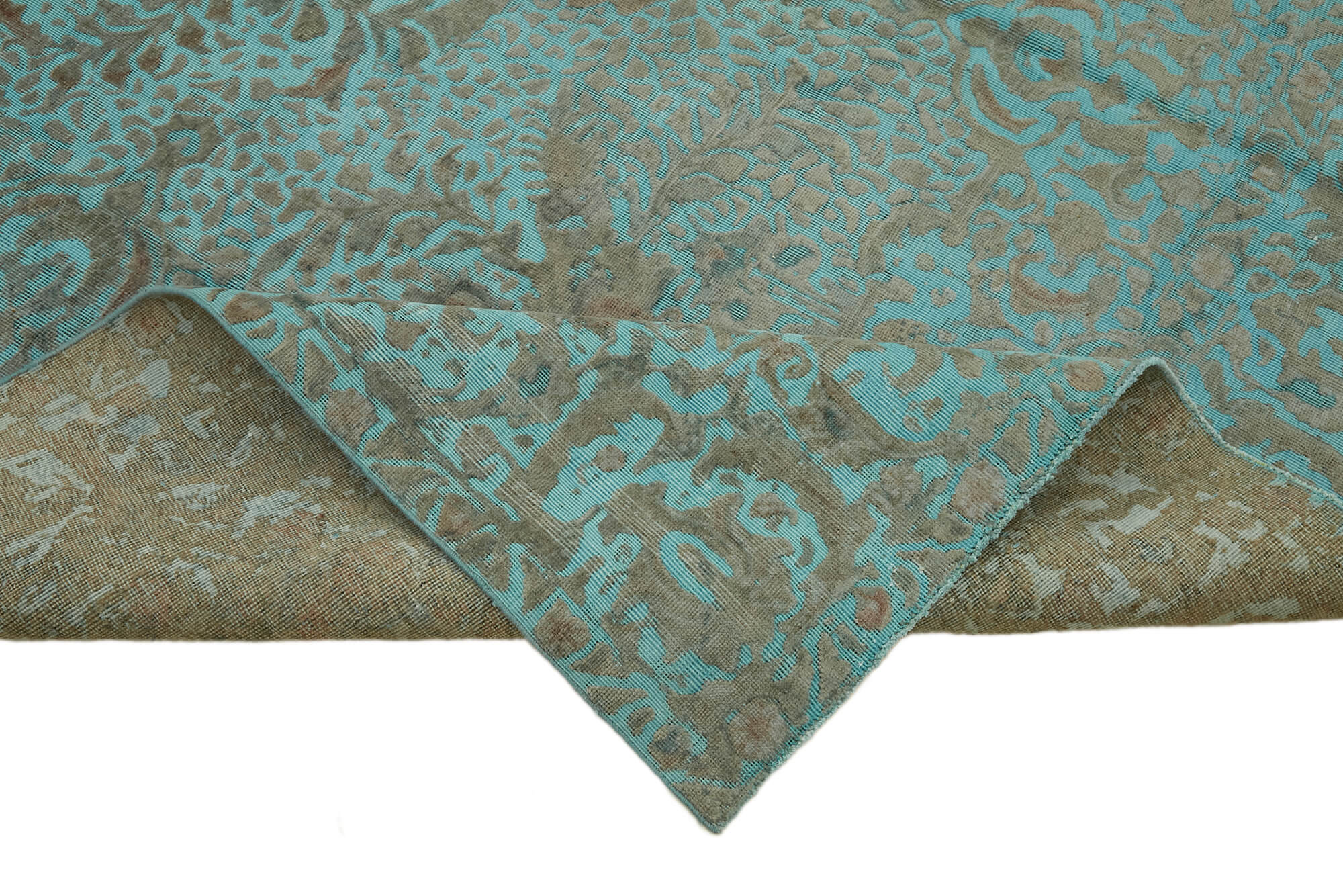 10 x 12 Turquoise Overdyed Large Area Rug - 7257