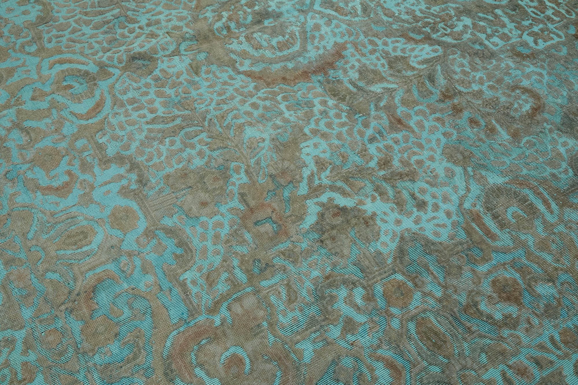 10 x 12 Turquoise Overdyed Large Area Rug - 7257