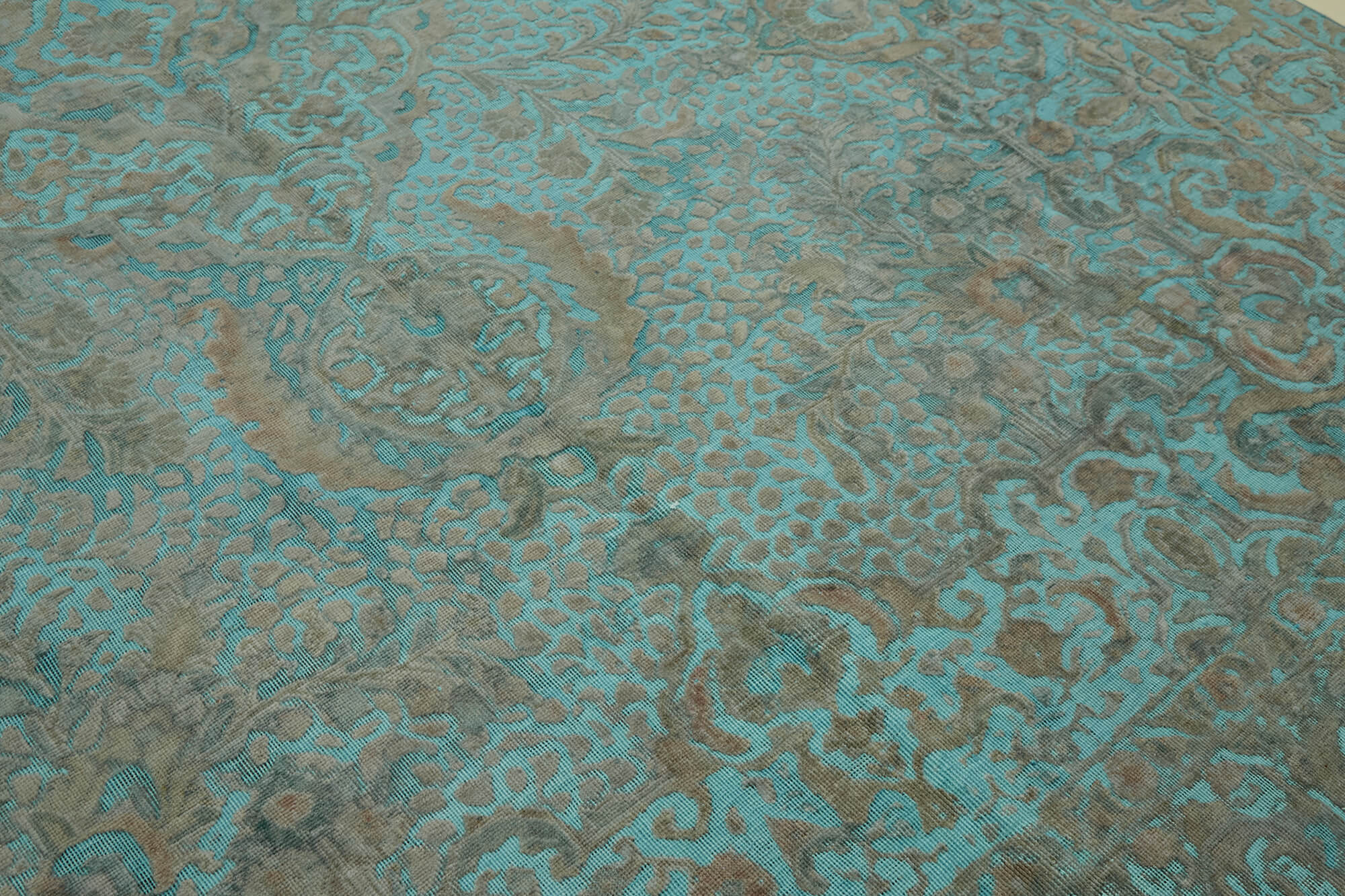 10 x 12 Turquoise Overdyed Large Area Rug - 7257