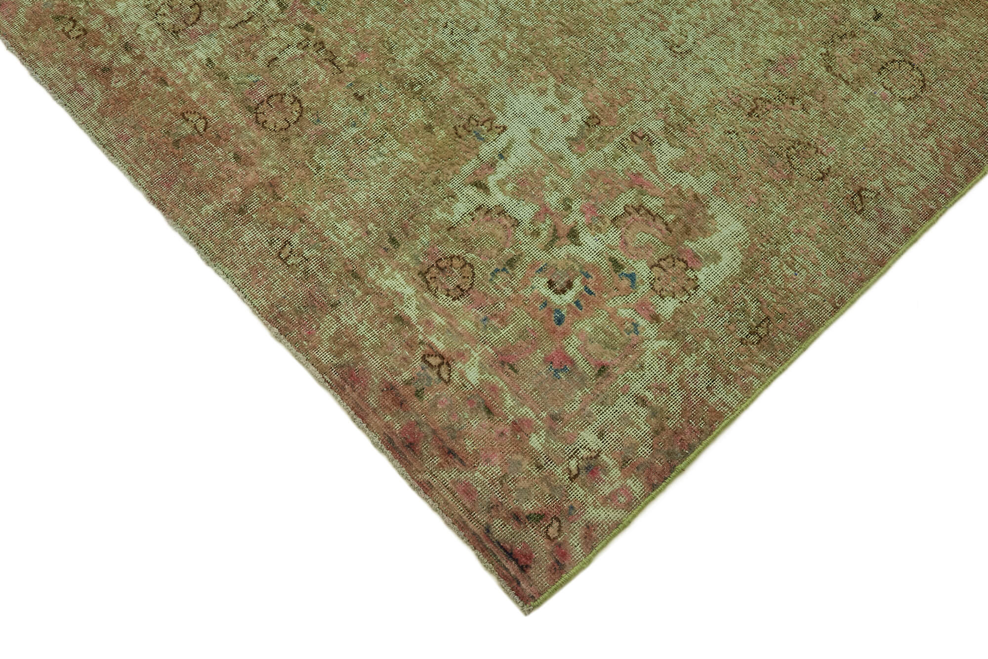 9 x 13 Green Overdyed Large Area Rug - 7258