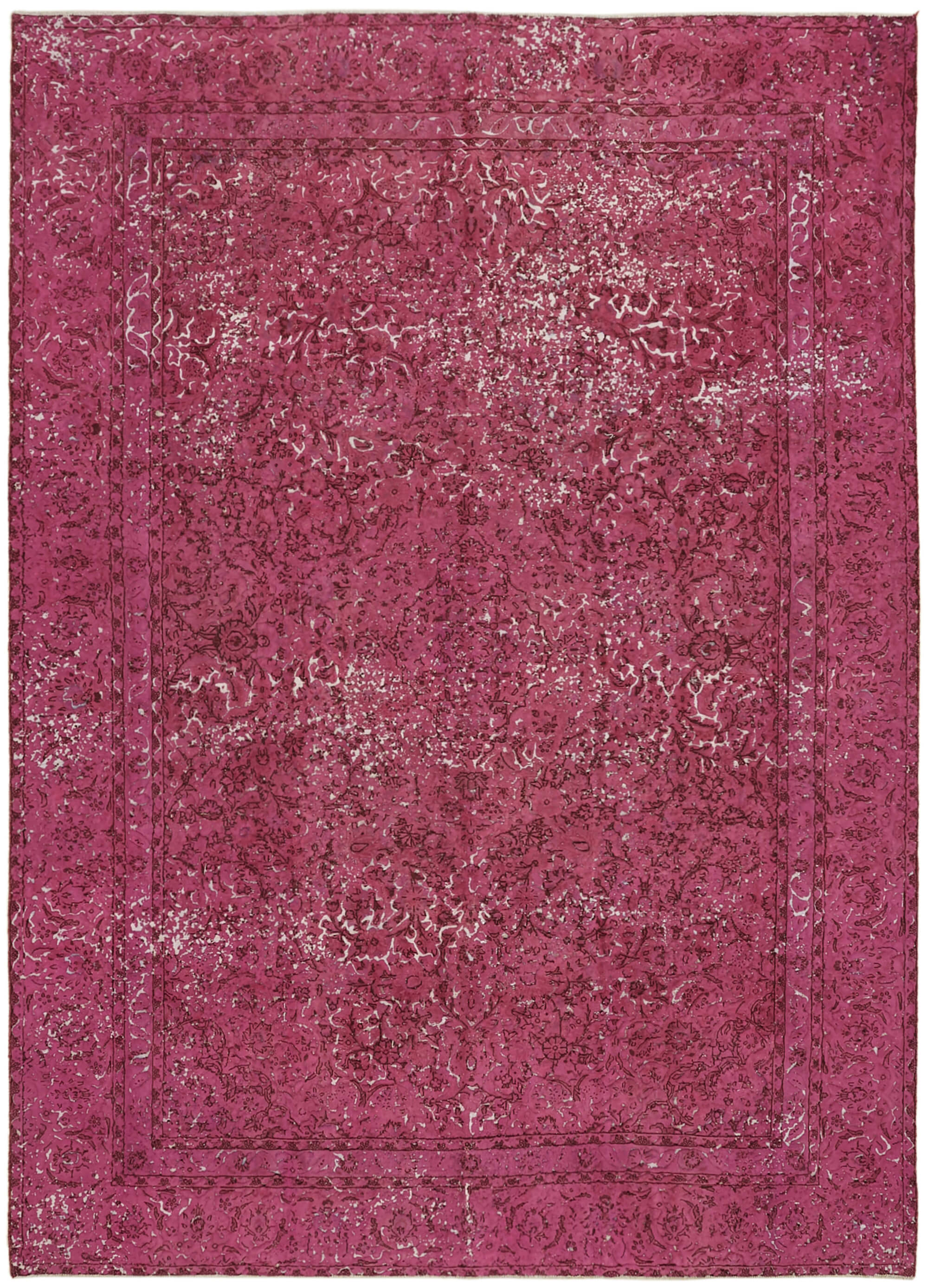 9 x 12 Fuchsia Overdyed Large Area Rug - 7259