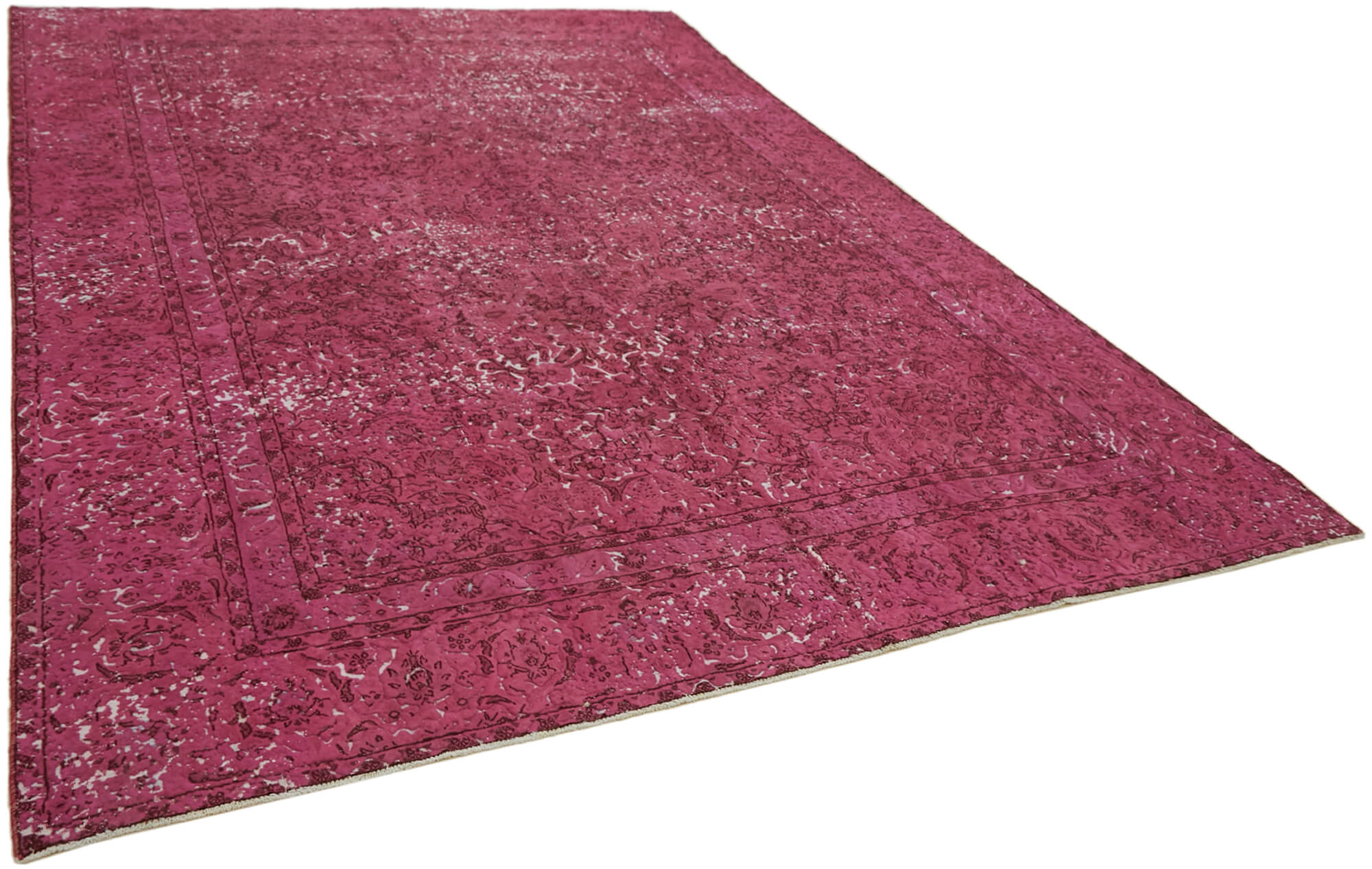 9 x 12 Fuchsia Overdyed Large Area Rug - 7259