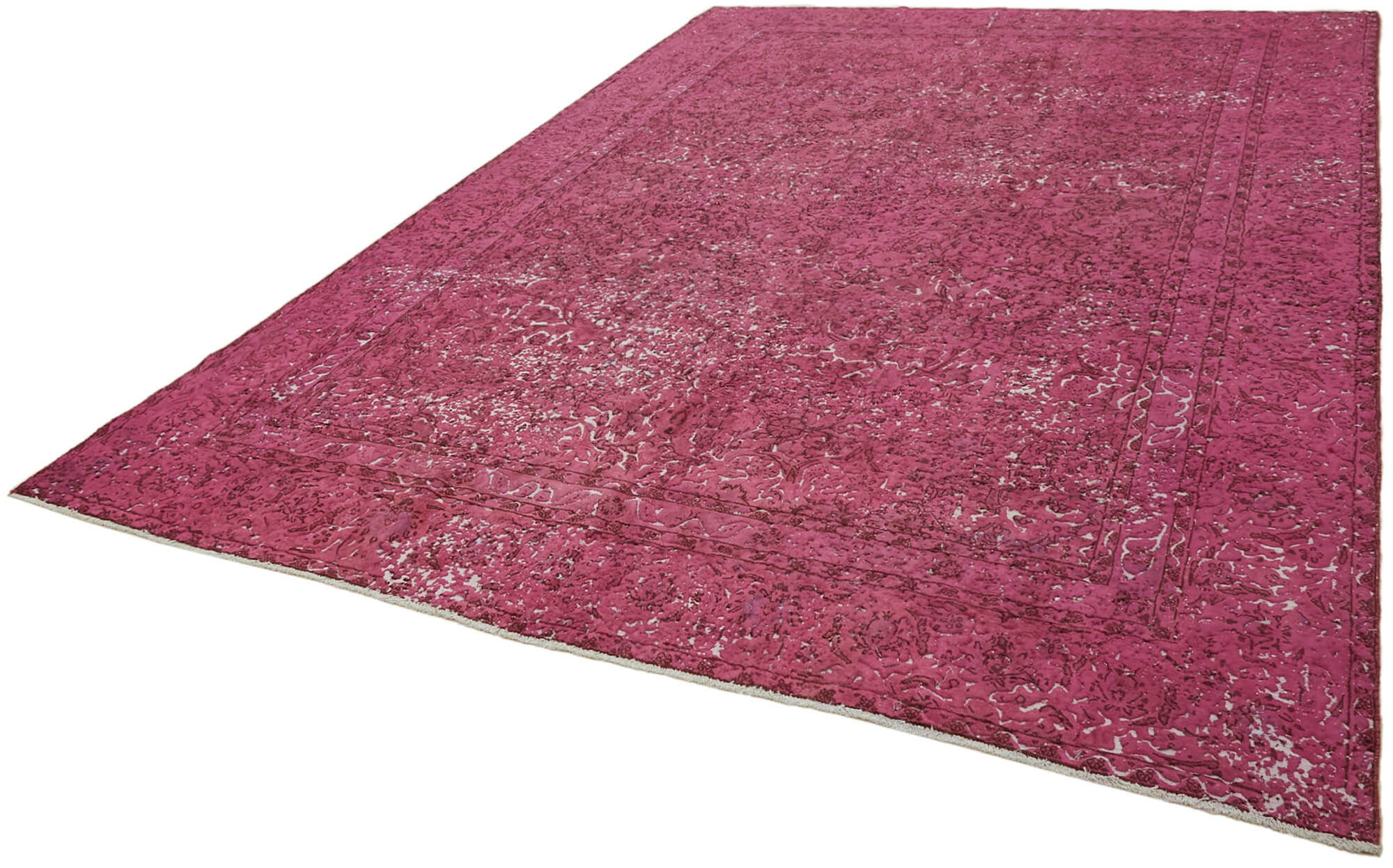 9 x 12 Fuchsia Overdyed Large Area Rug - 7259