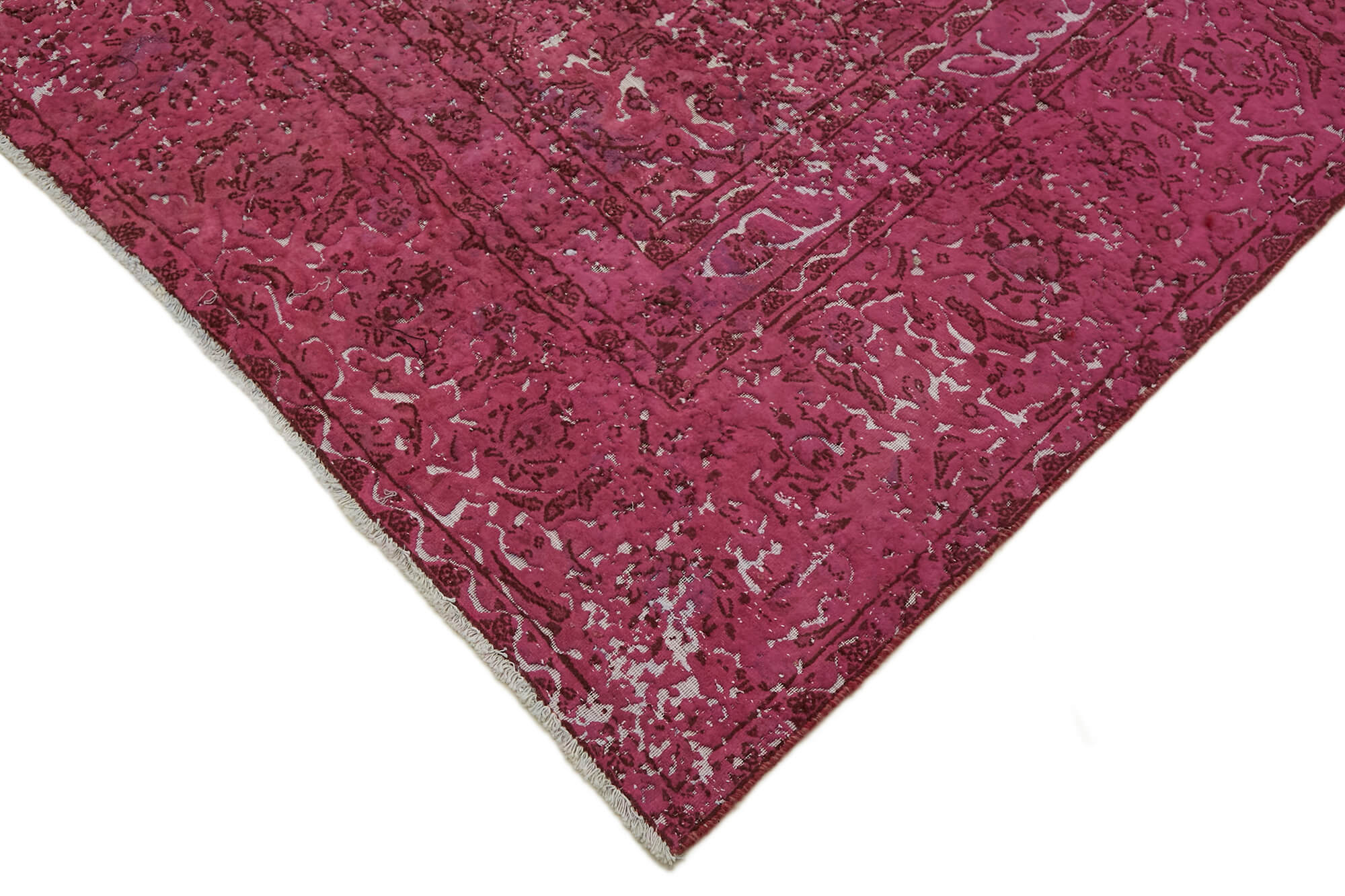 9 x 12 Fuchsia Overdyed Large Area Rug - 7259