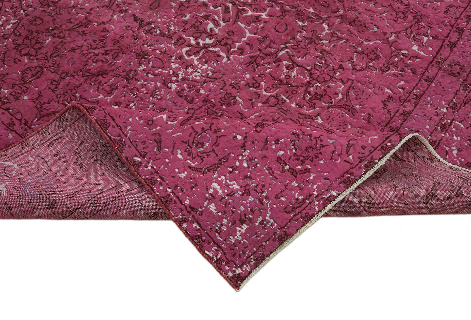 9 x 12 Fuchsia Overdyed Large Area Rug - 7259