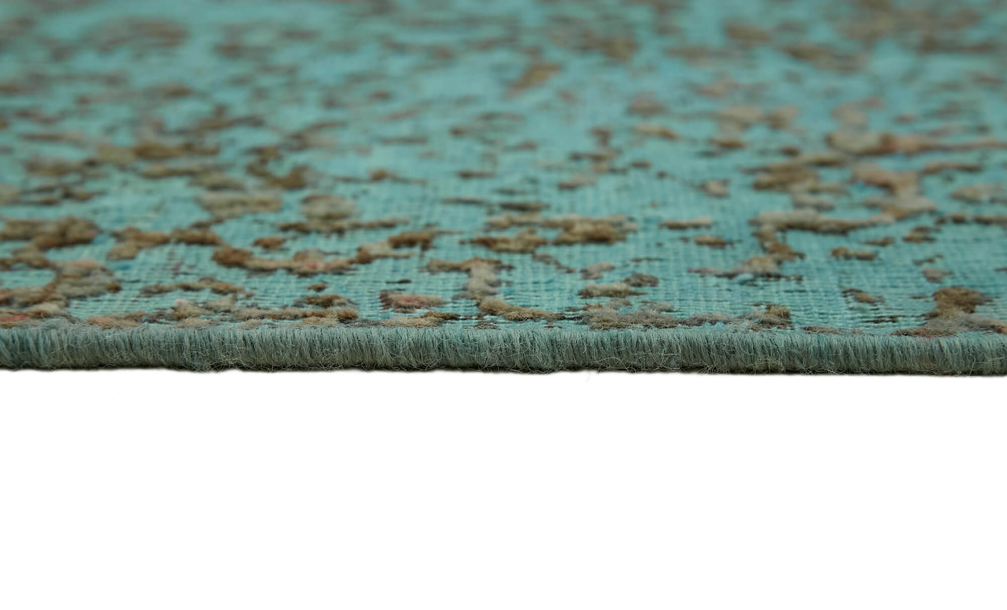 9 x 13 Turquoise Overdyed Large Area Rug - 7260