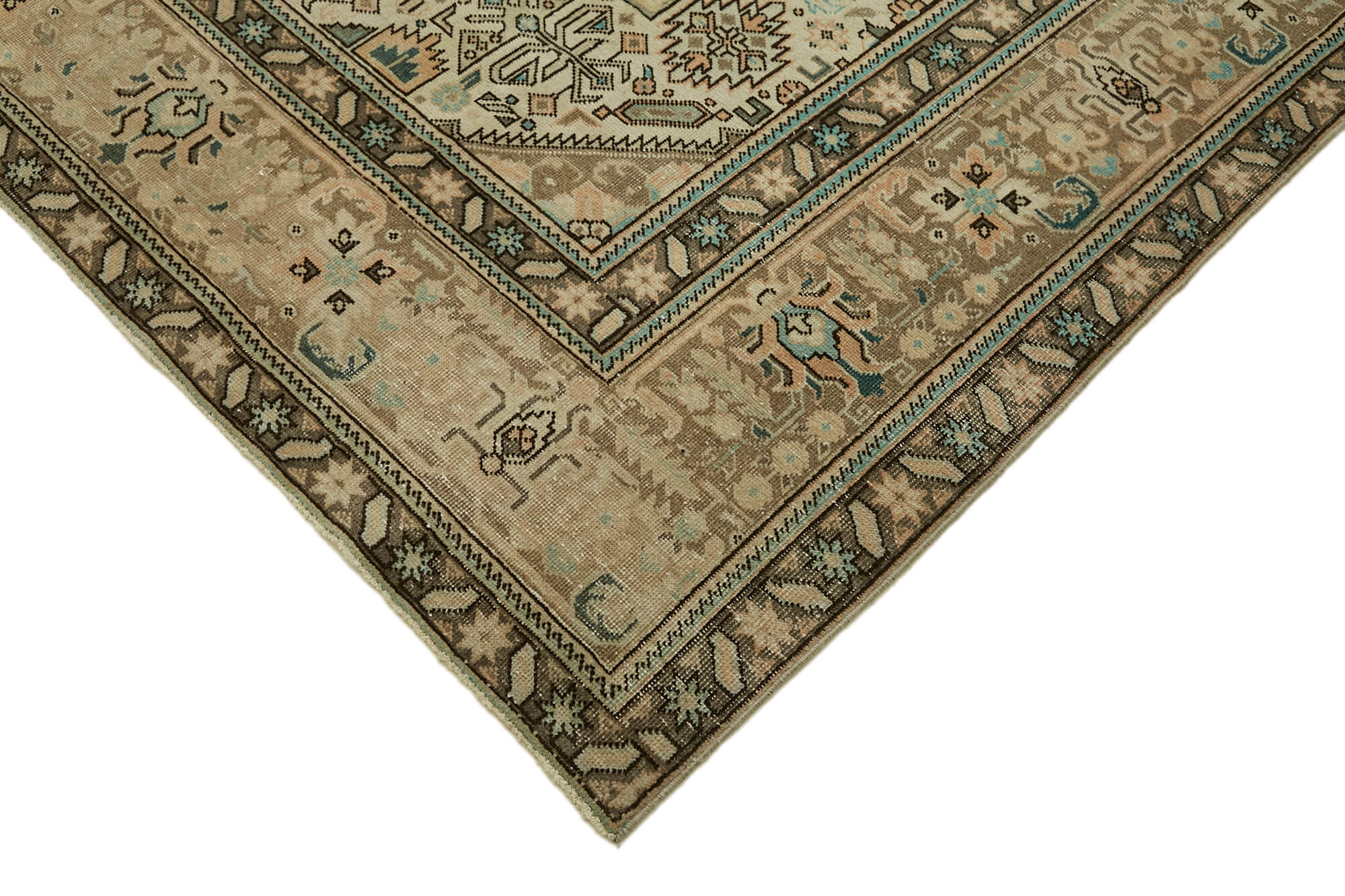 10 x 13 Beige Vintage Large Area Rug - 7262