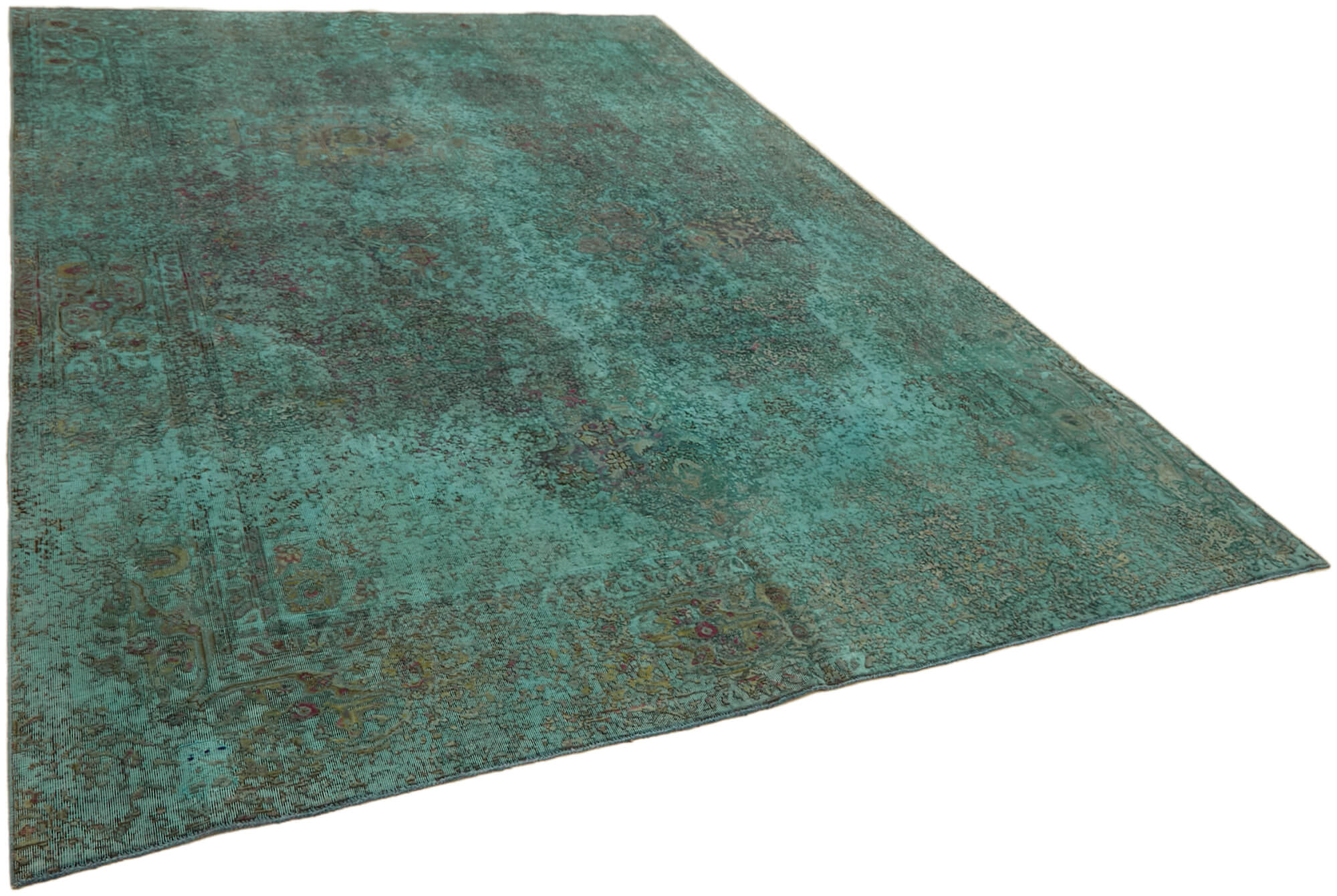 8 x 11 Turquoise Overdyed Large Area Rug - 7264