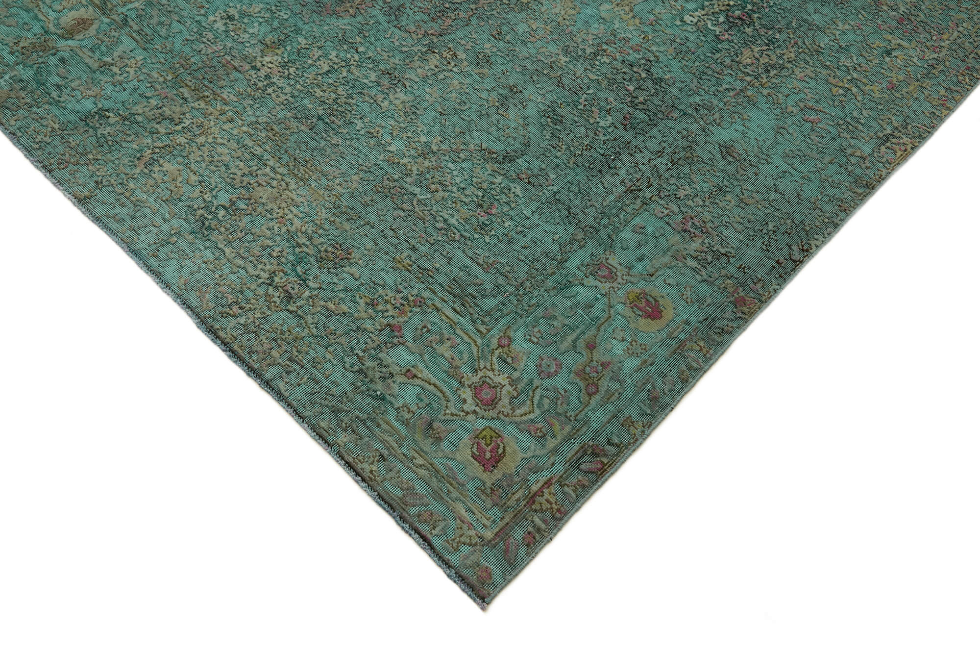 8 x 11 Turquoise Overdyed Large Area Rug - 7264