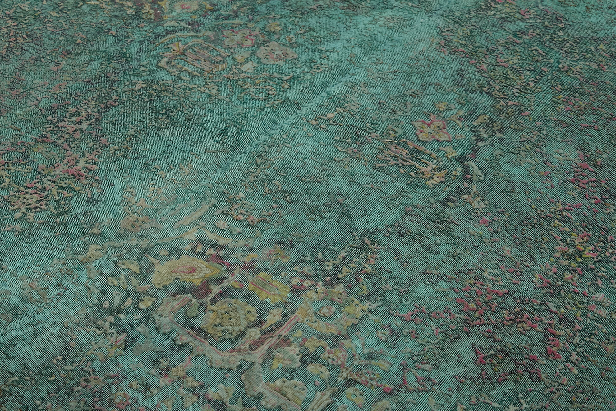 8 x 11 Turquoise Overdyed Large Area Rug - 7264