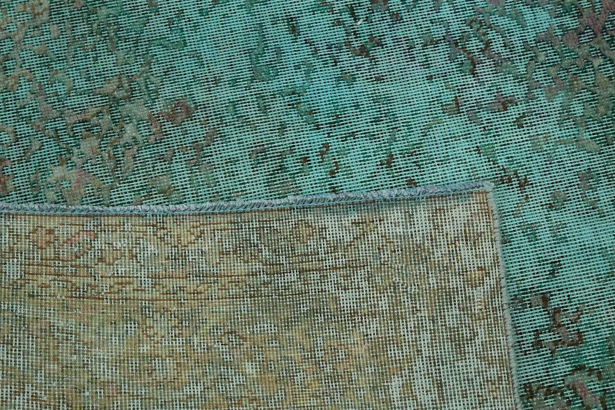 8 x 11 Turquoise Overdyed Large Area Rug - 7264