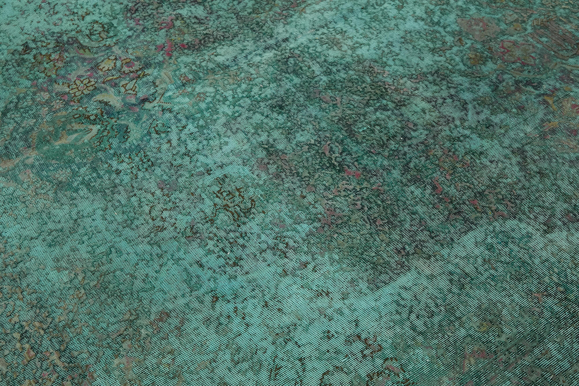 8 x 11 Turquoise Overdyed Large Area Rug - 7264