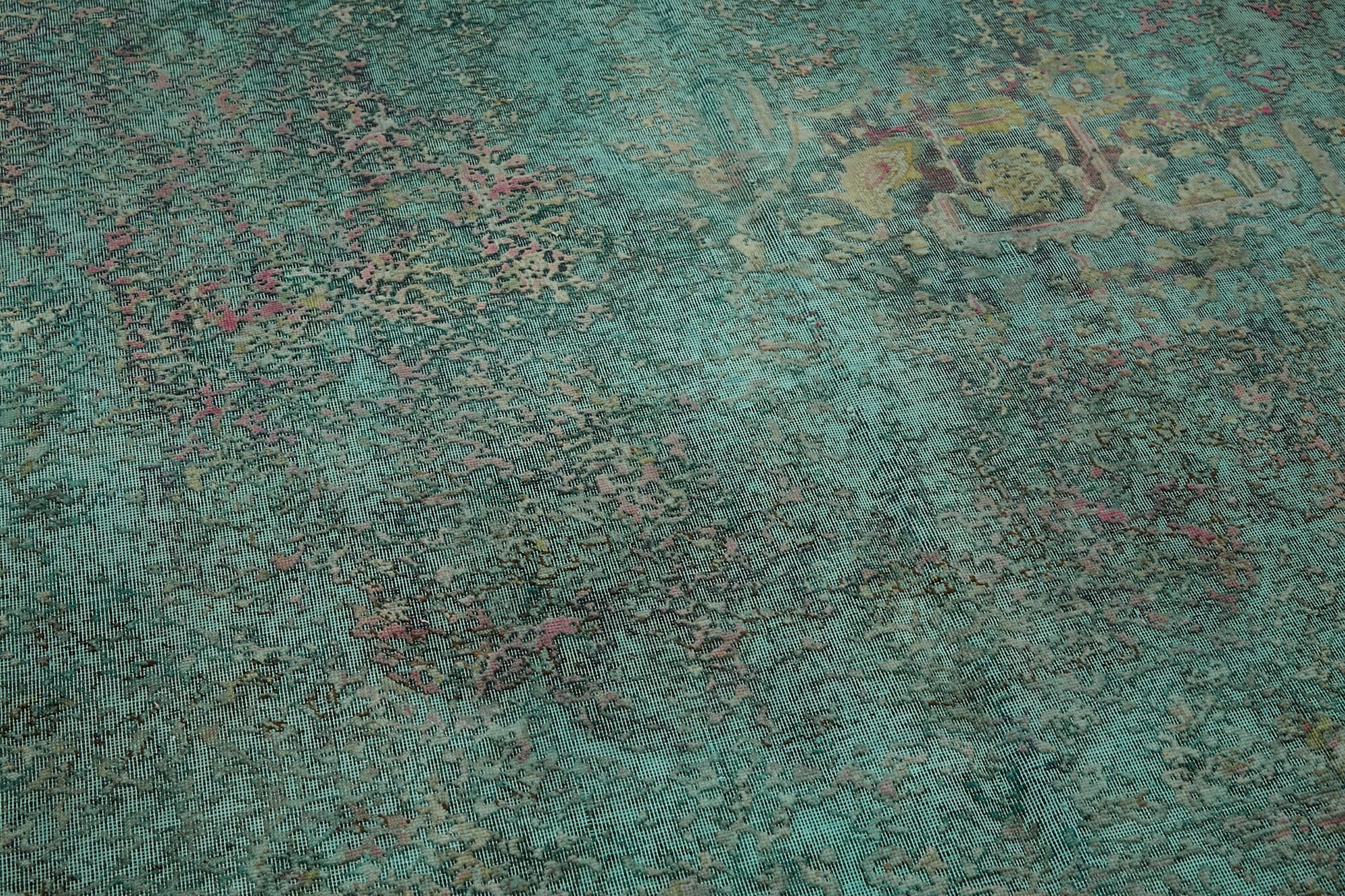 8 x 11 Turquoise Overdyed Large Area Rug - 7264