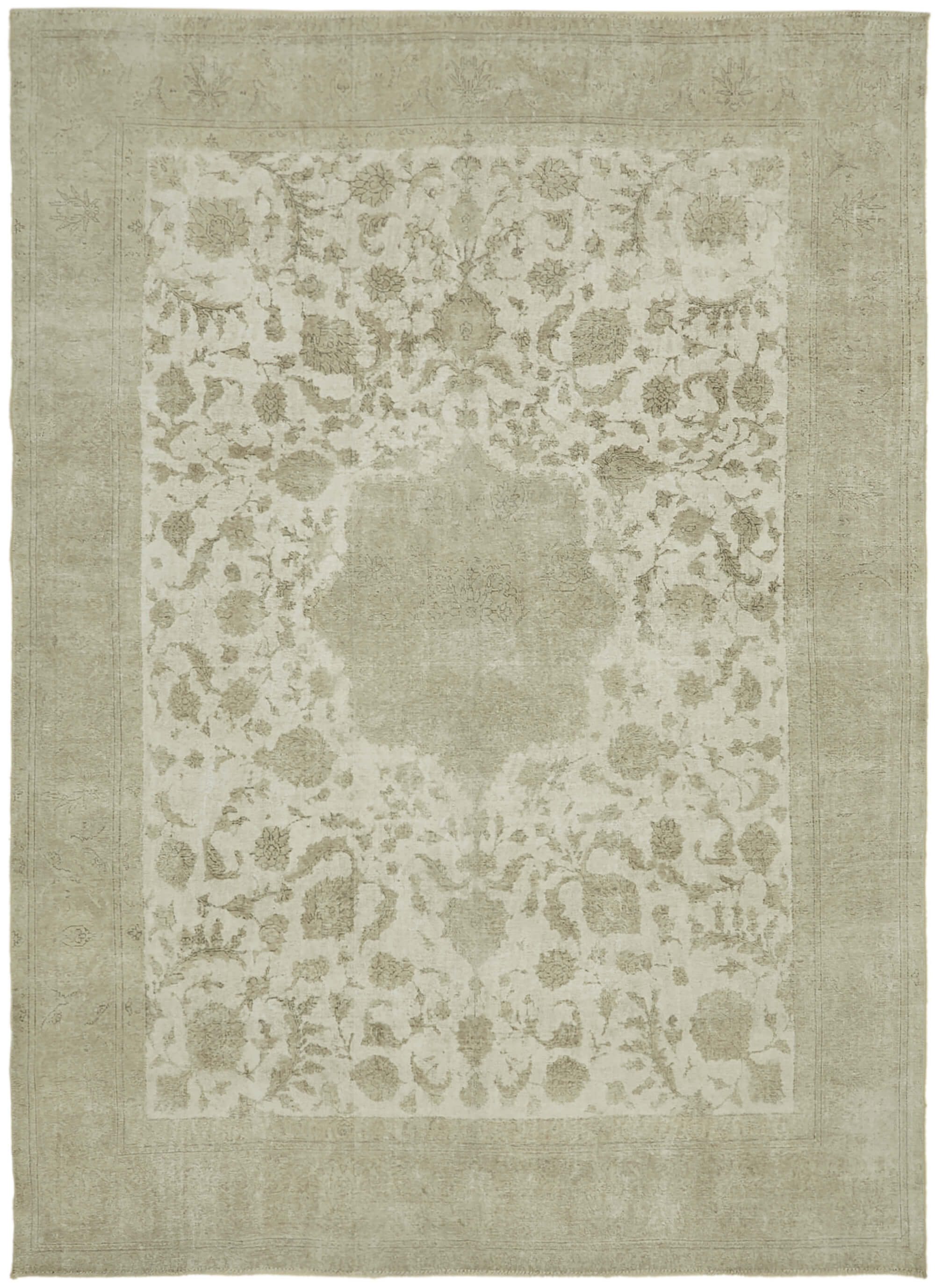 9 x 12 Beige Vintage Large Area Rug - 7267