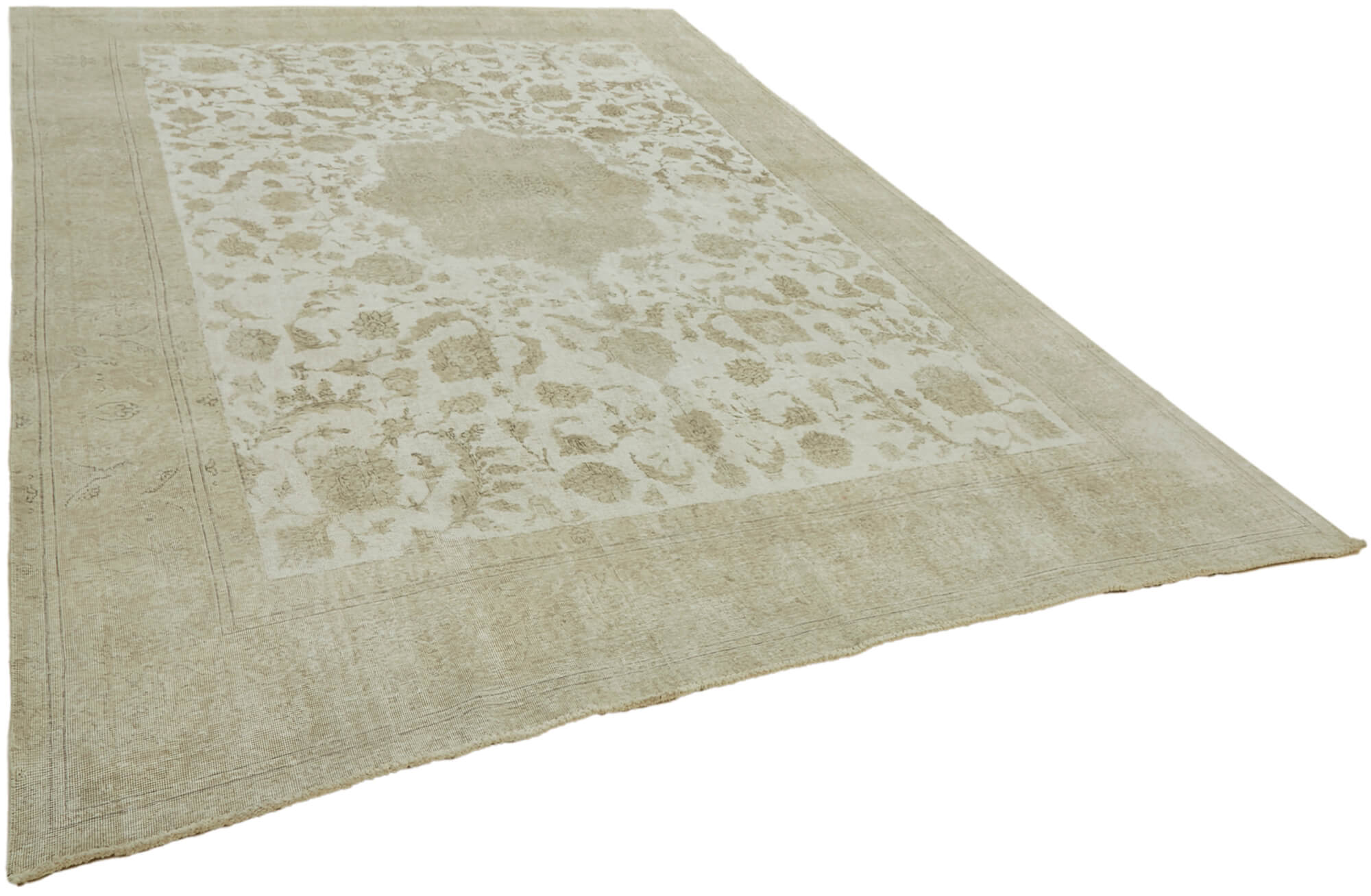 9 x 12 Beige Vintage Large Area Rug - 7267