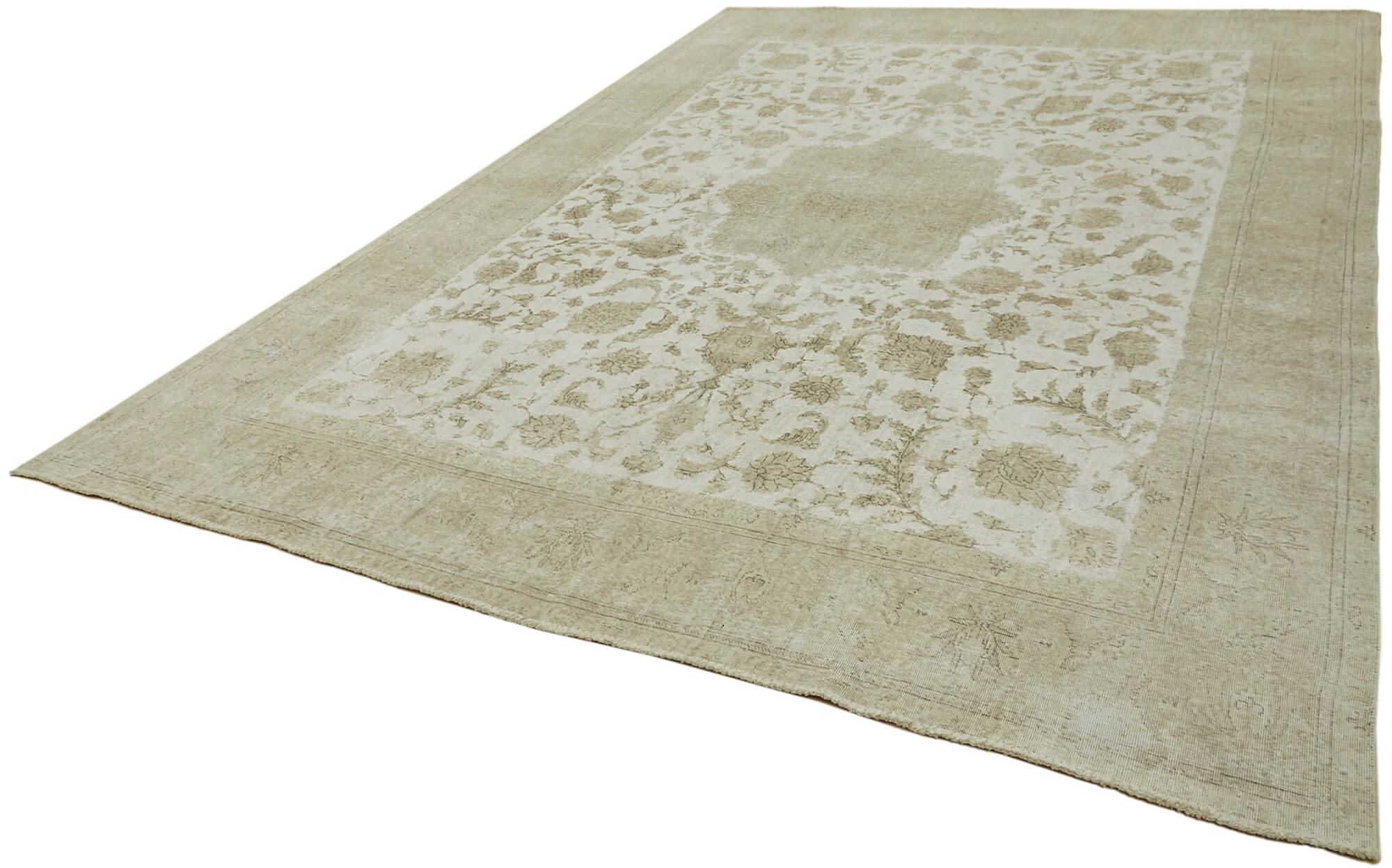 9 x 12 Beige Vintage Large Area Rug - 7267