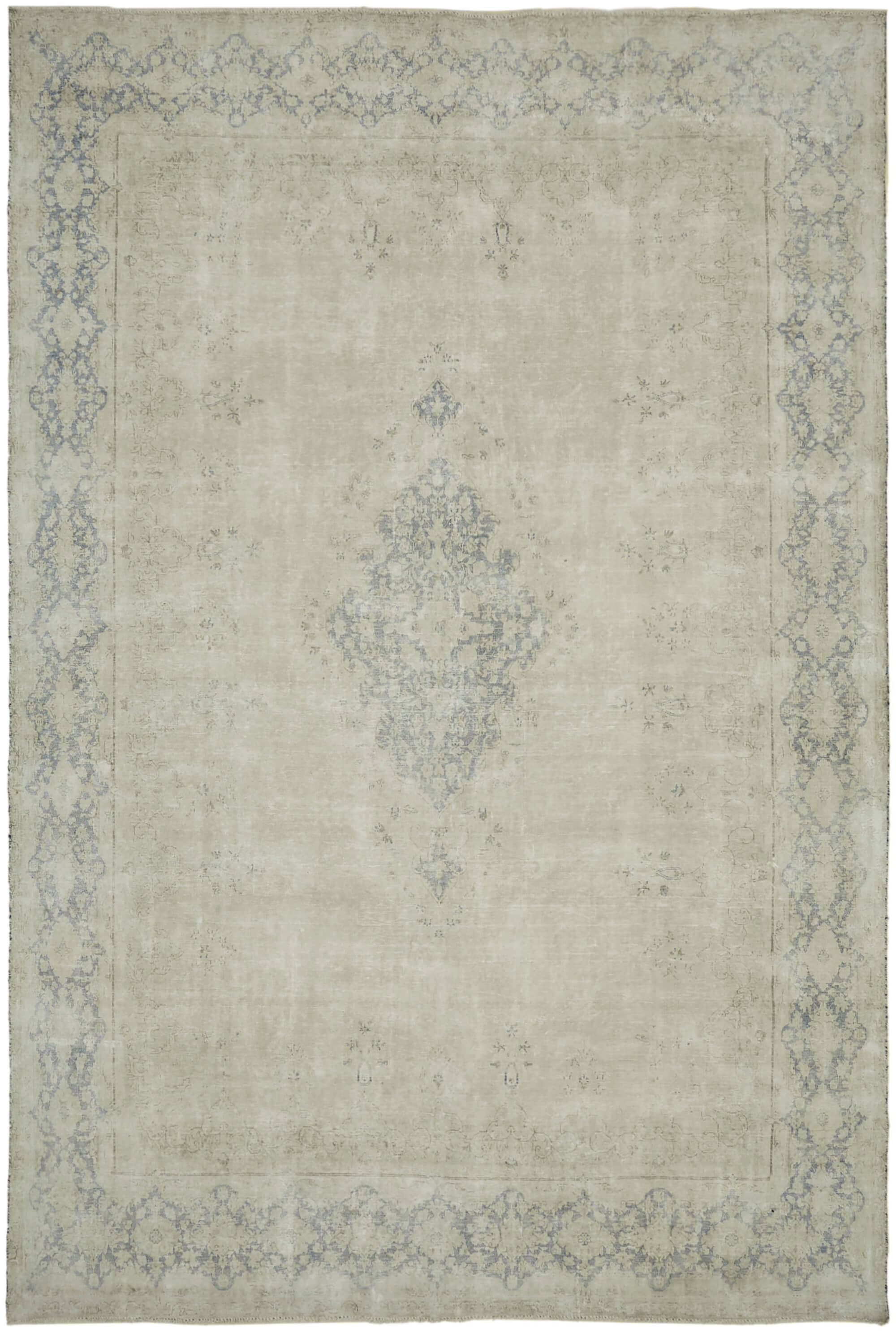 10 x 14 Beige Vintage Large Area Rug - 7269