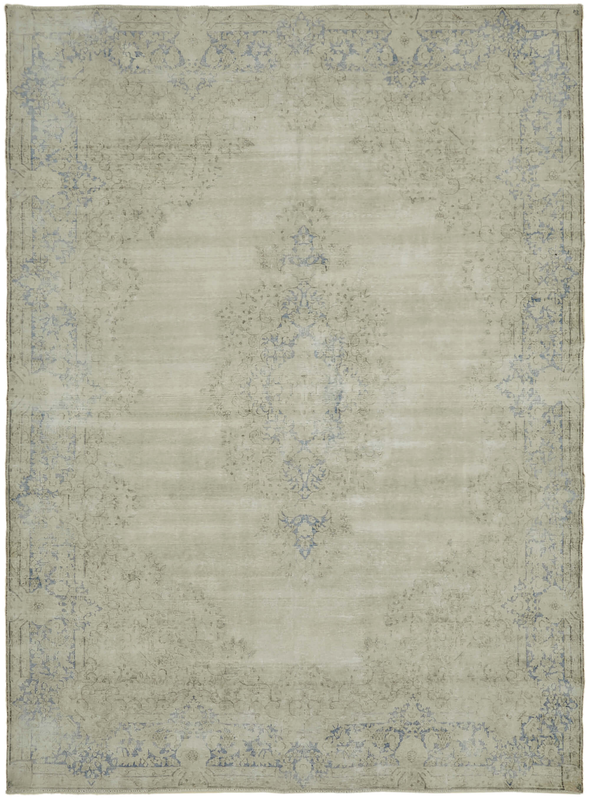 9 x 13 Beige Vintage Large Area Rug - 7271