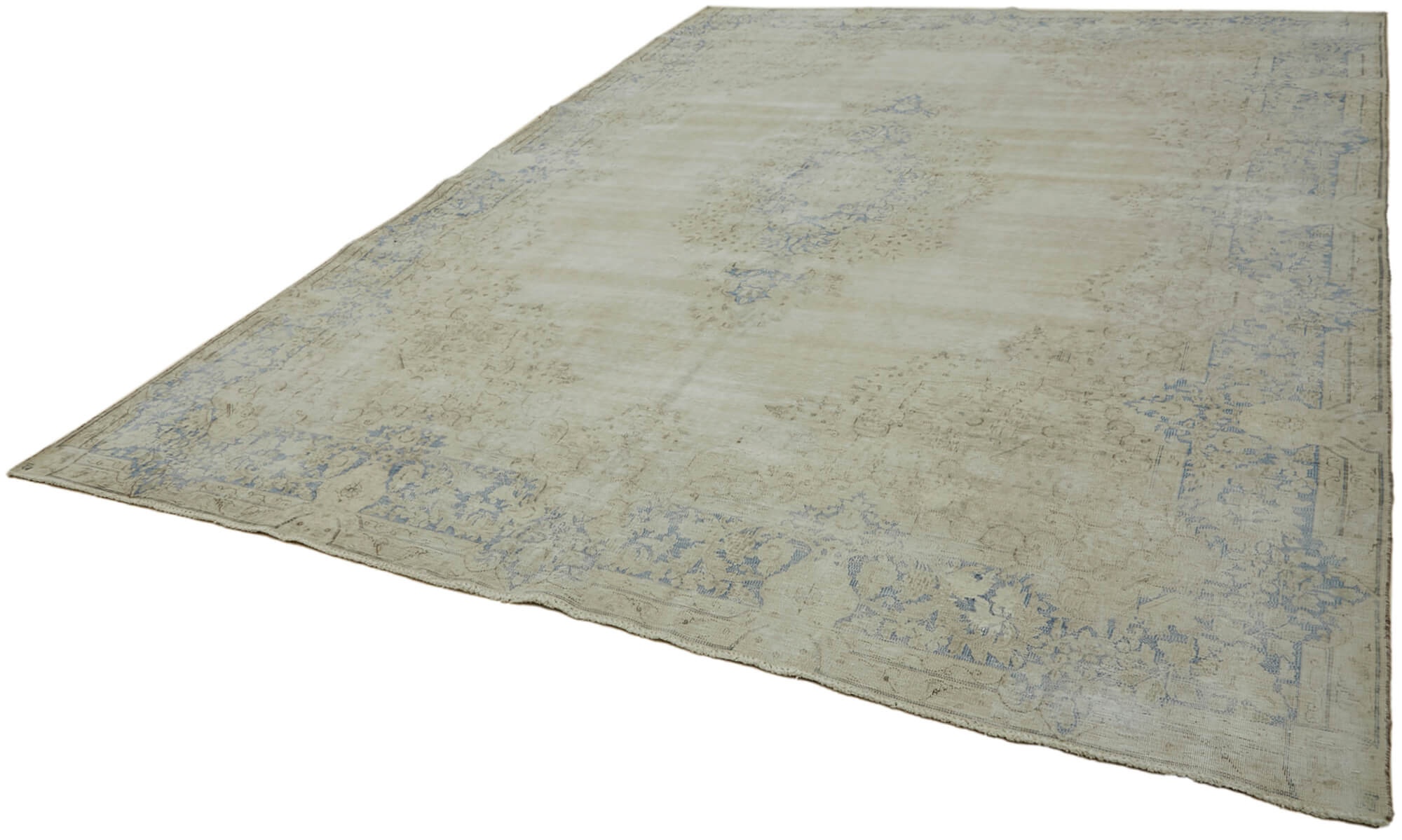 9 x 13 Beige Vintage Large Area Rug - 7271