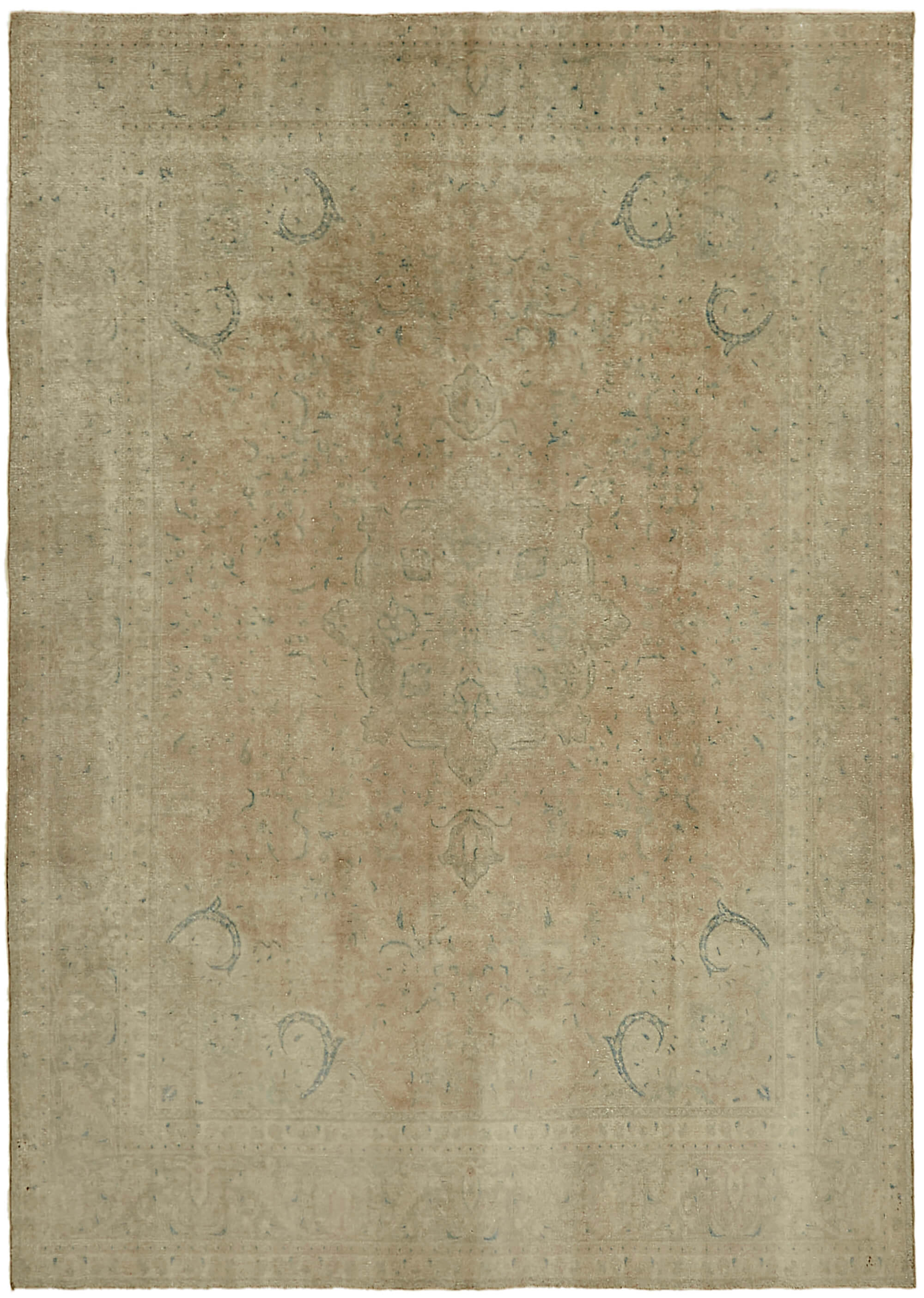 9 x 13 Beige Vintage Large Area Rug - 7275