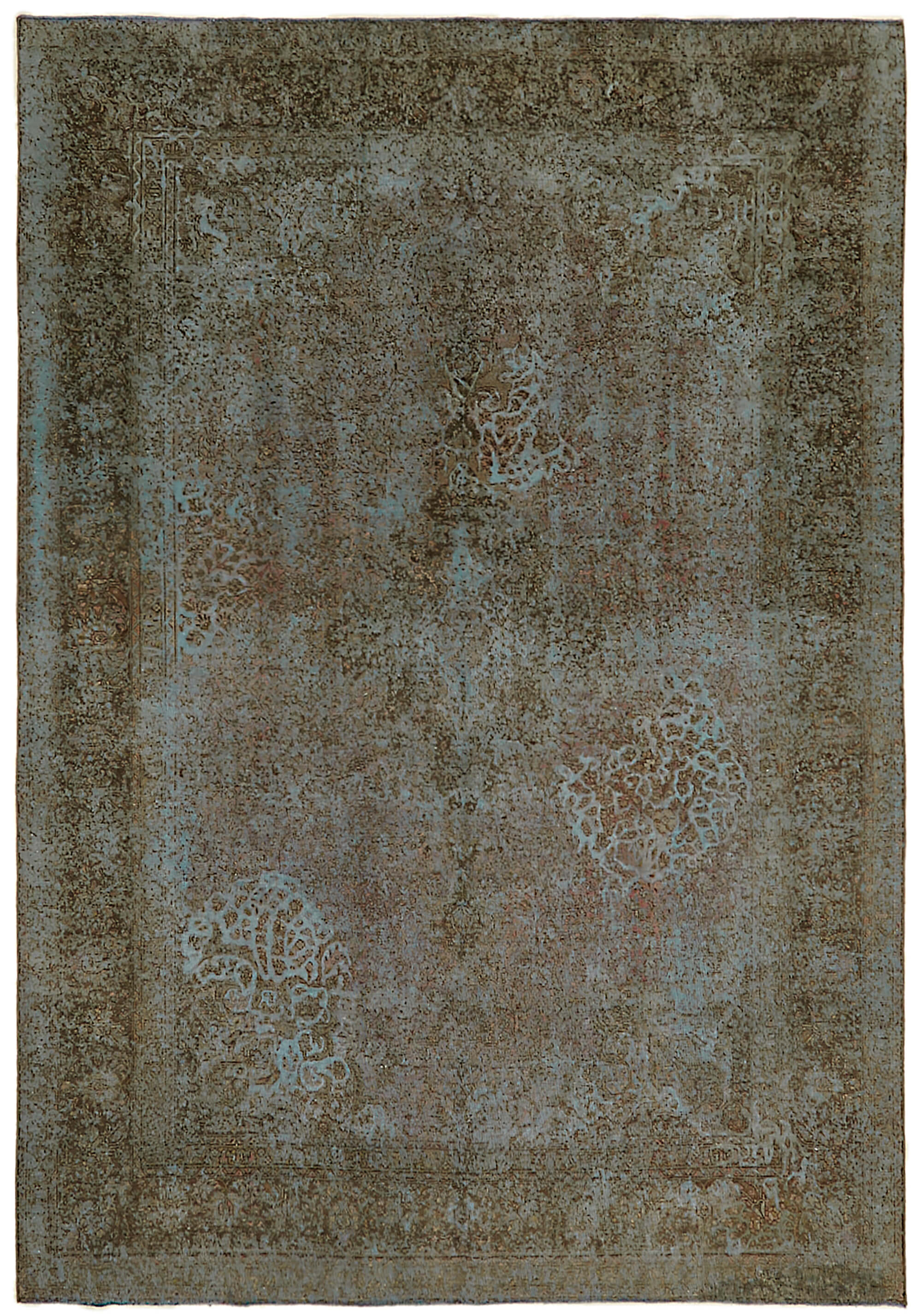 8 x 11 Blue Overdyed Large Area Rug - 7276