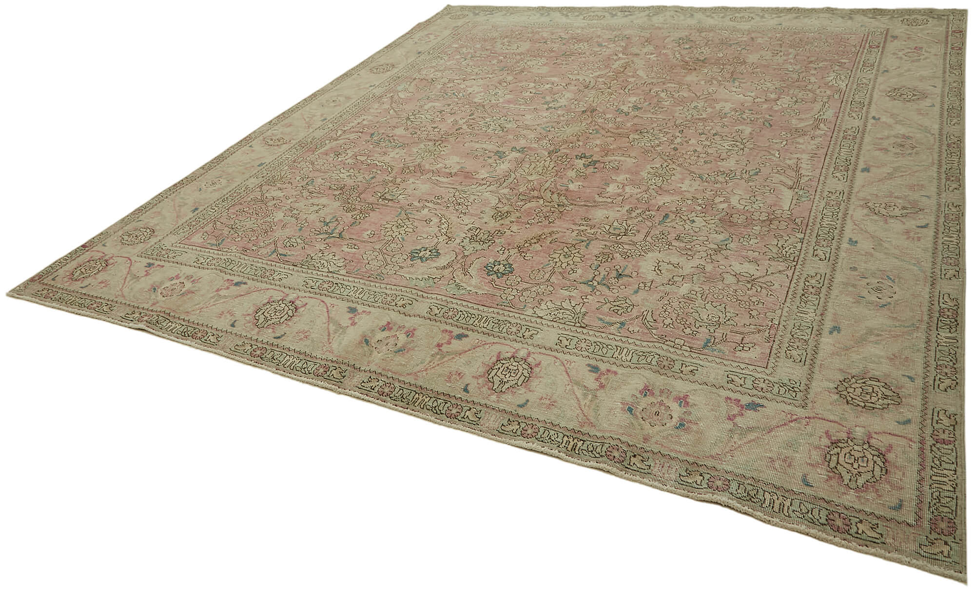 9 x 11 Beige Vintage Large Area Rug - 7277