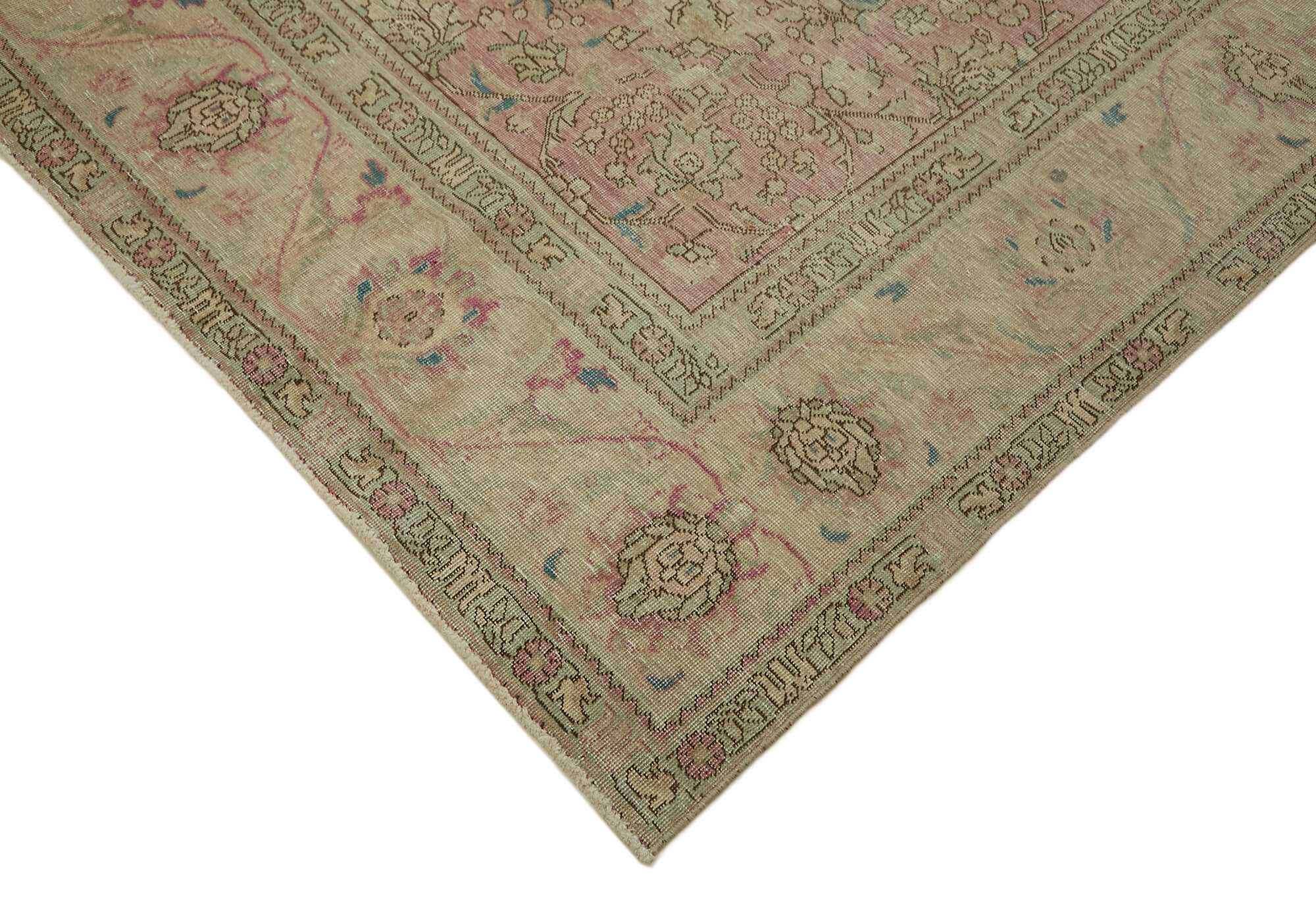 9 x 11 Beige Vintage Large Area Rug - 7277