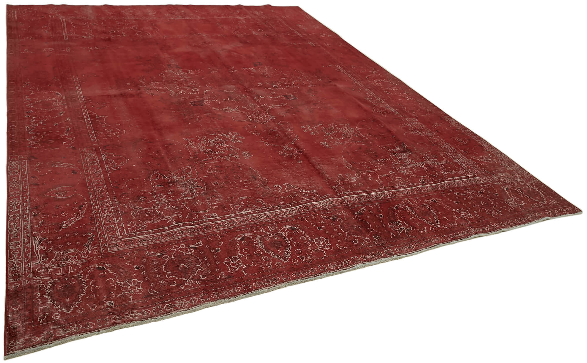 10 x 13 Red Overdyed Large Area Rug - 7278