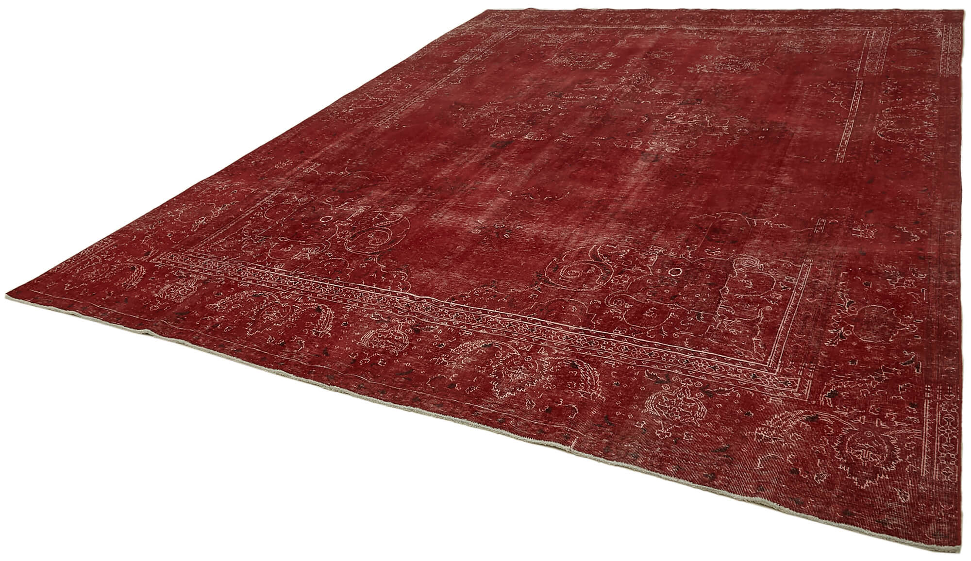 10 x 13 Red Overdyed Large Area Rug - 7278