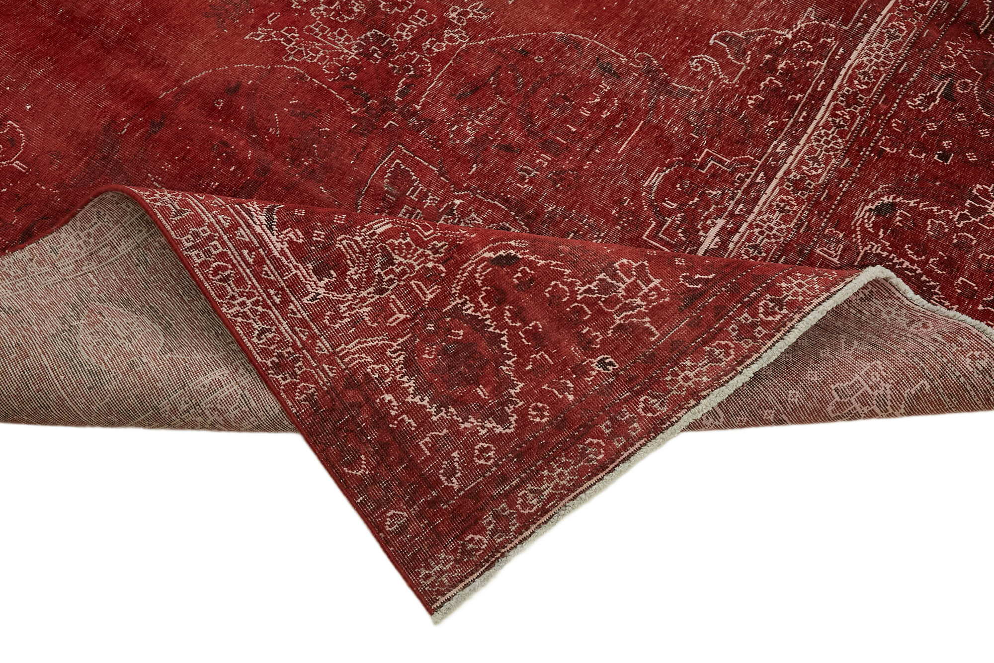 10 x 13 Red Overdyed Large Area Rug - 7278