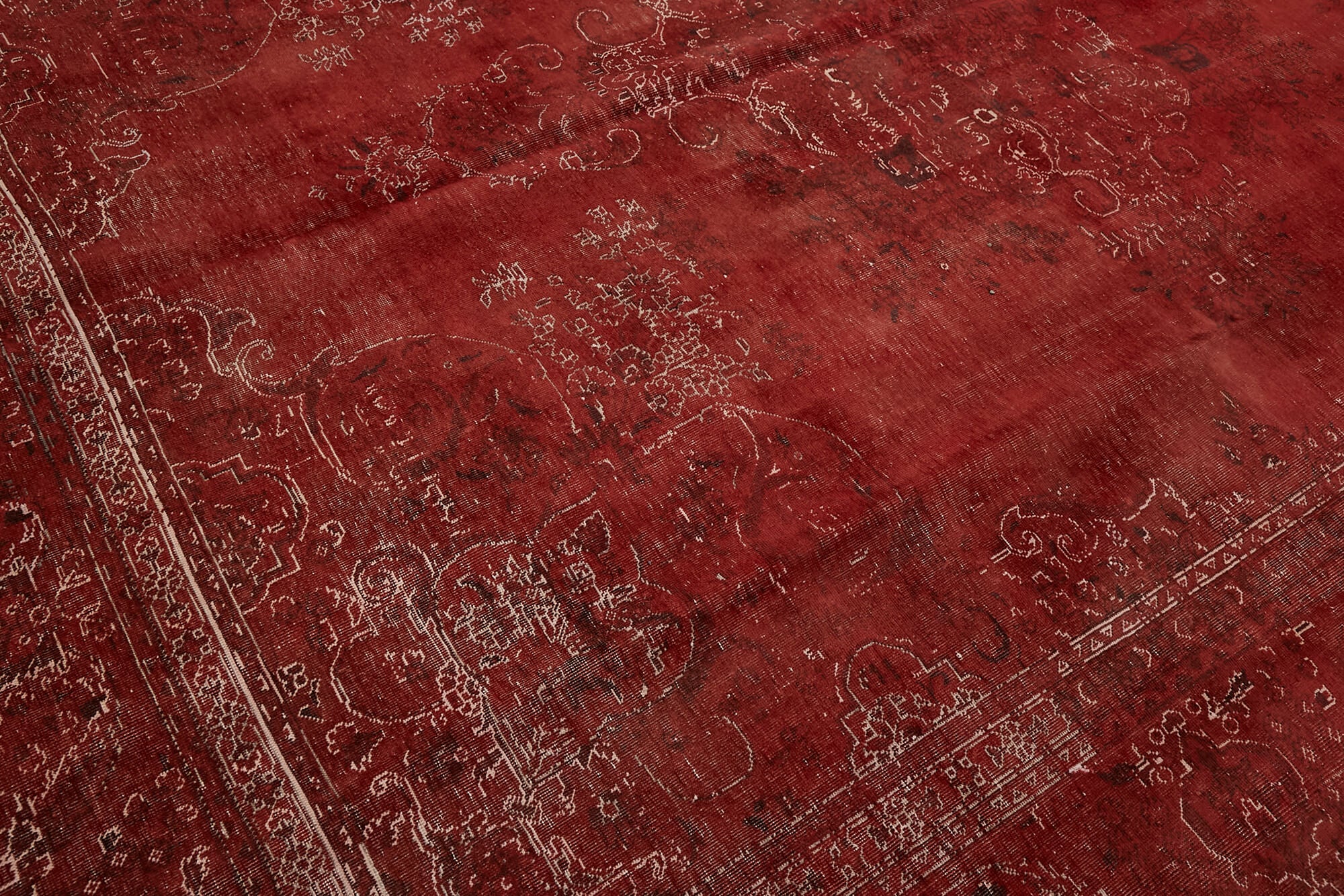 10 x 13 Red Overdyed Large Area Rug - 7278