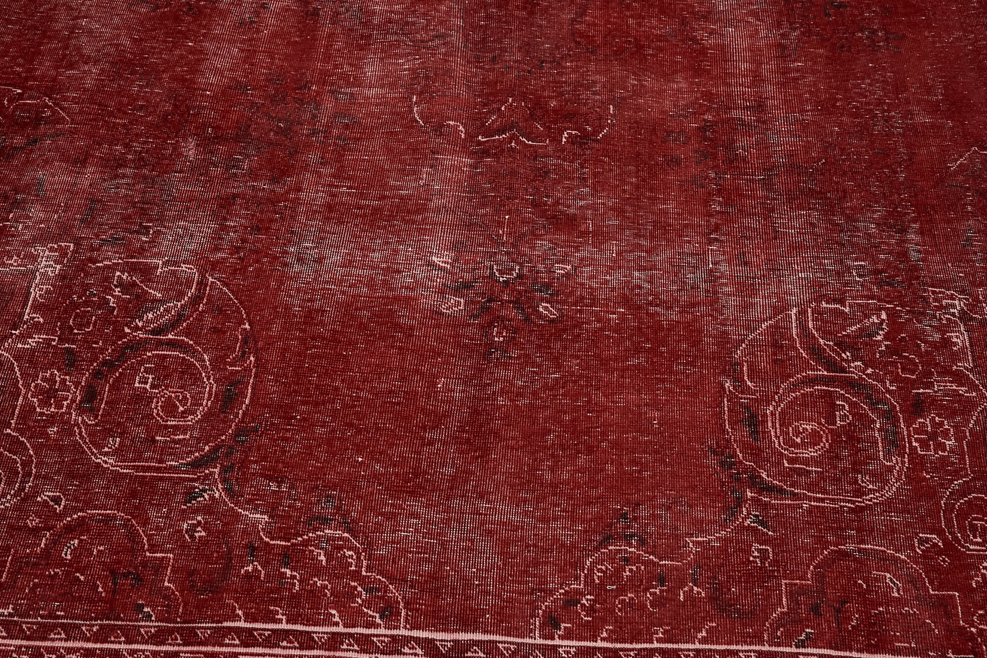 10 x 13 Red Overdyed Large Area Rug - 7278