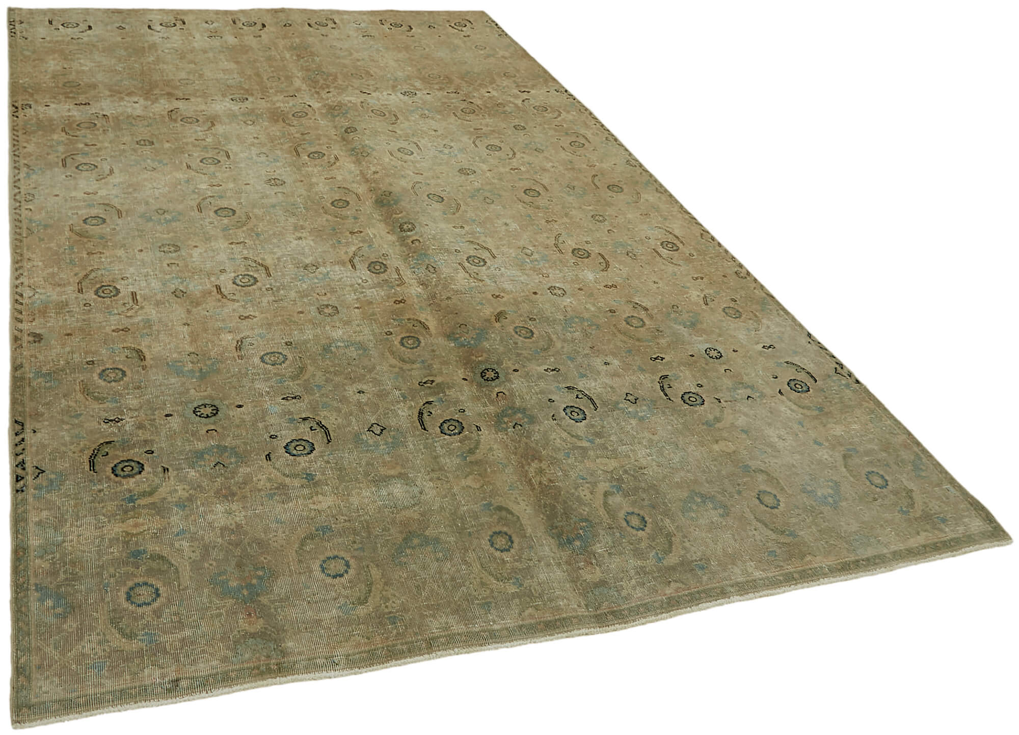 6 x 10 Beige Vintage Large Area Rug - 7281