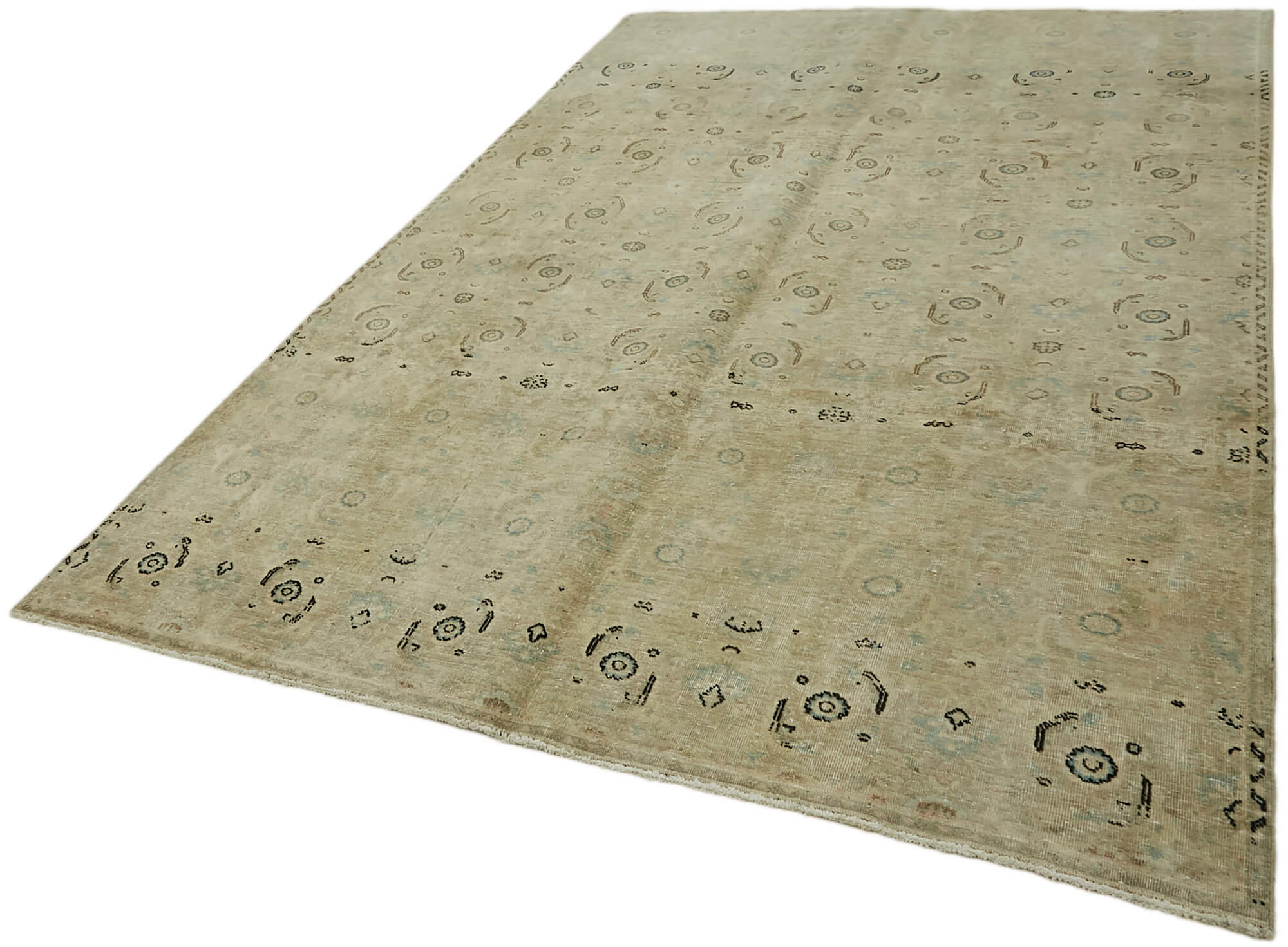 6 x 10 Beige Vintage Large Area Rug - 7281