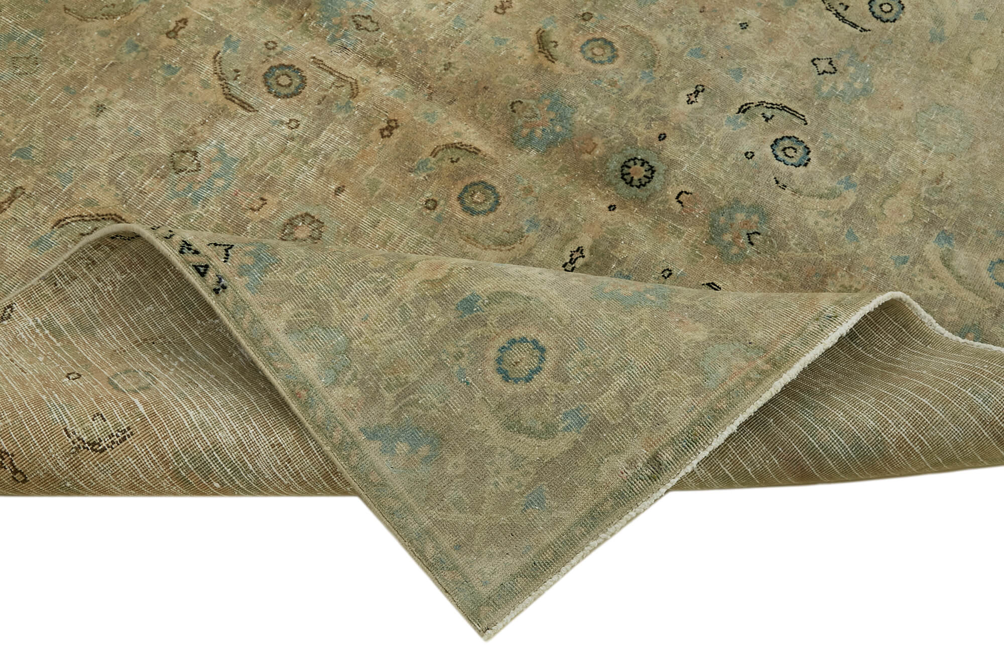 6 x 10 Beige Vintage Large Area Rug - 7281