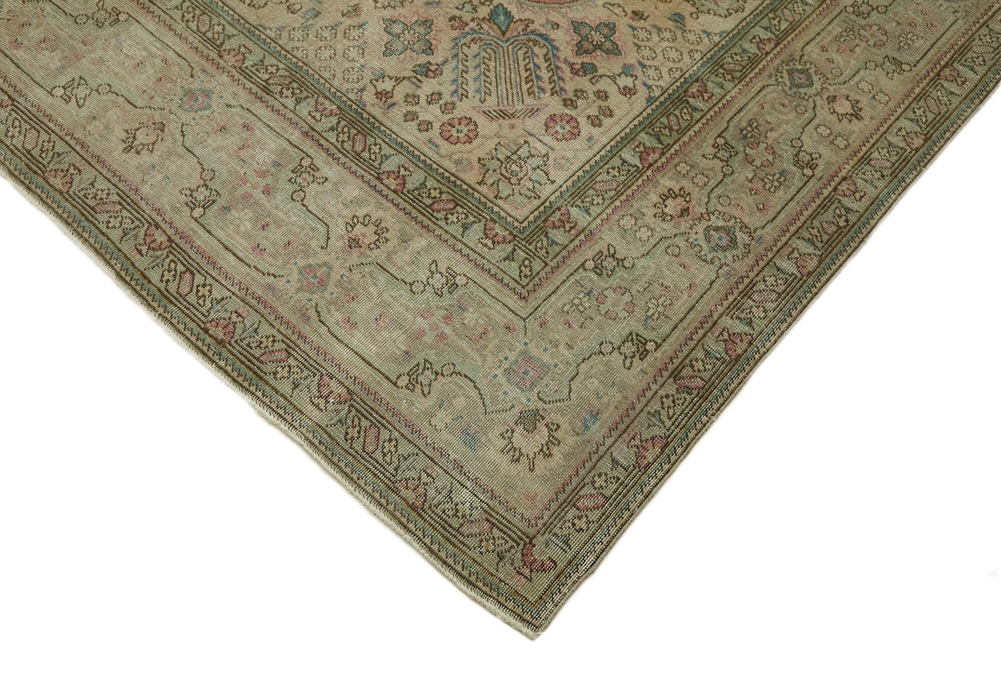 8 x 11 Beige Vintage Large Area Rug - 7284