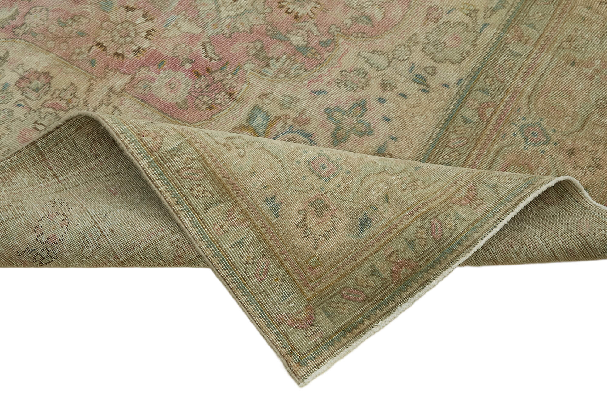 8 x 11 Beige Vintage Large Area Rug - 7284