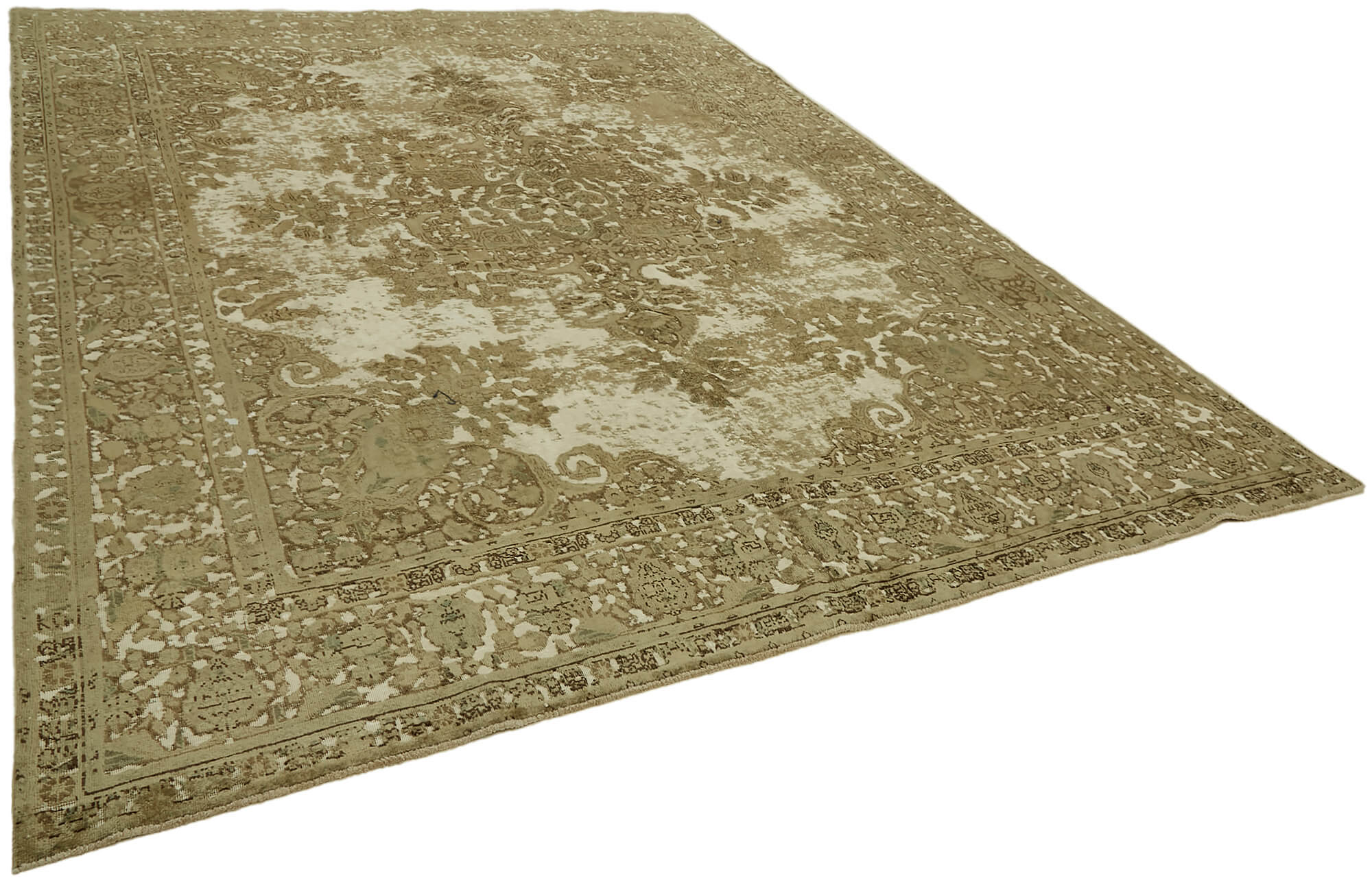 9 x 12 Beige Vintage Large Area Rug - 7285