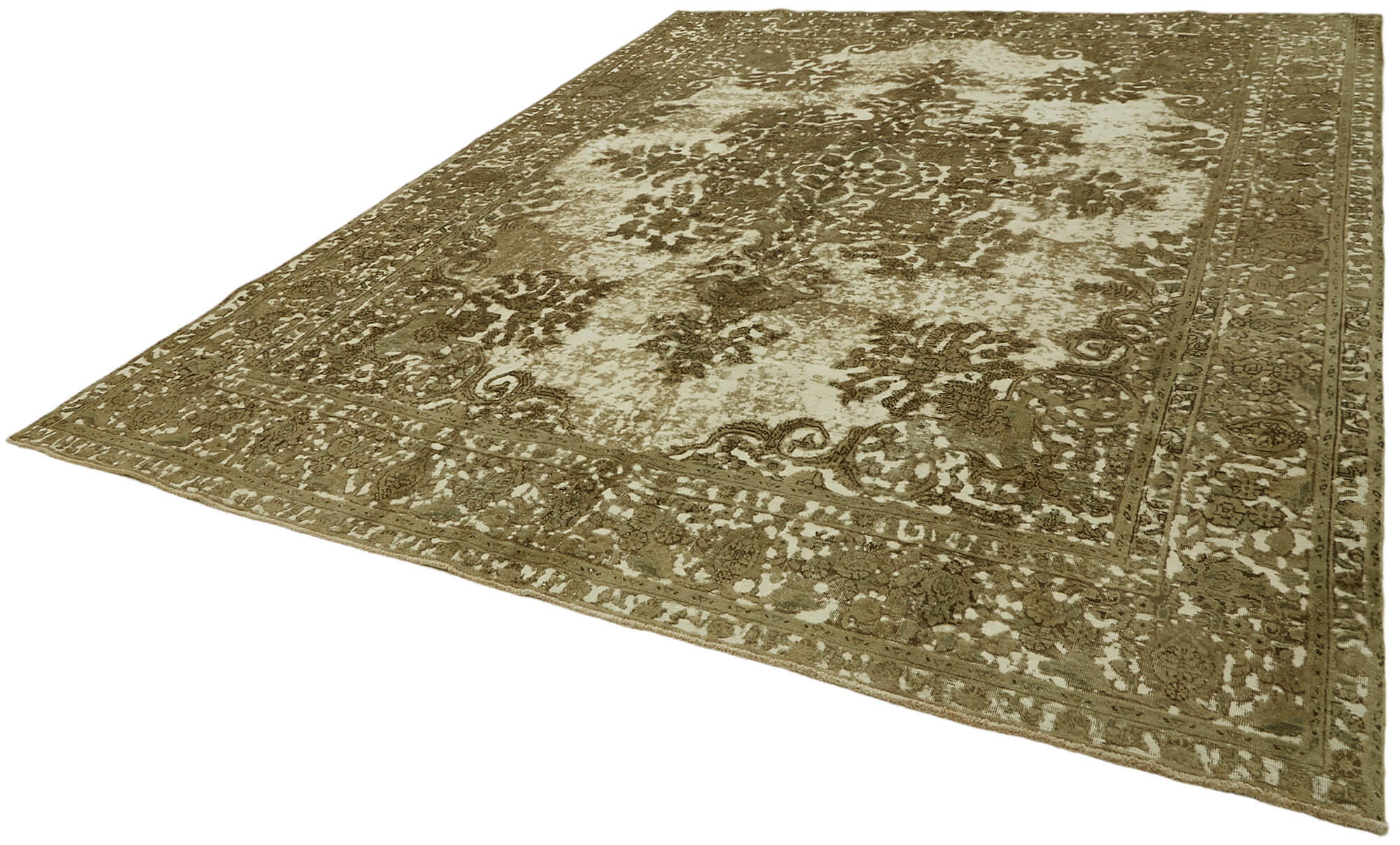 9 x 12 Beige Vintage Large Area Rug - 7285