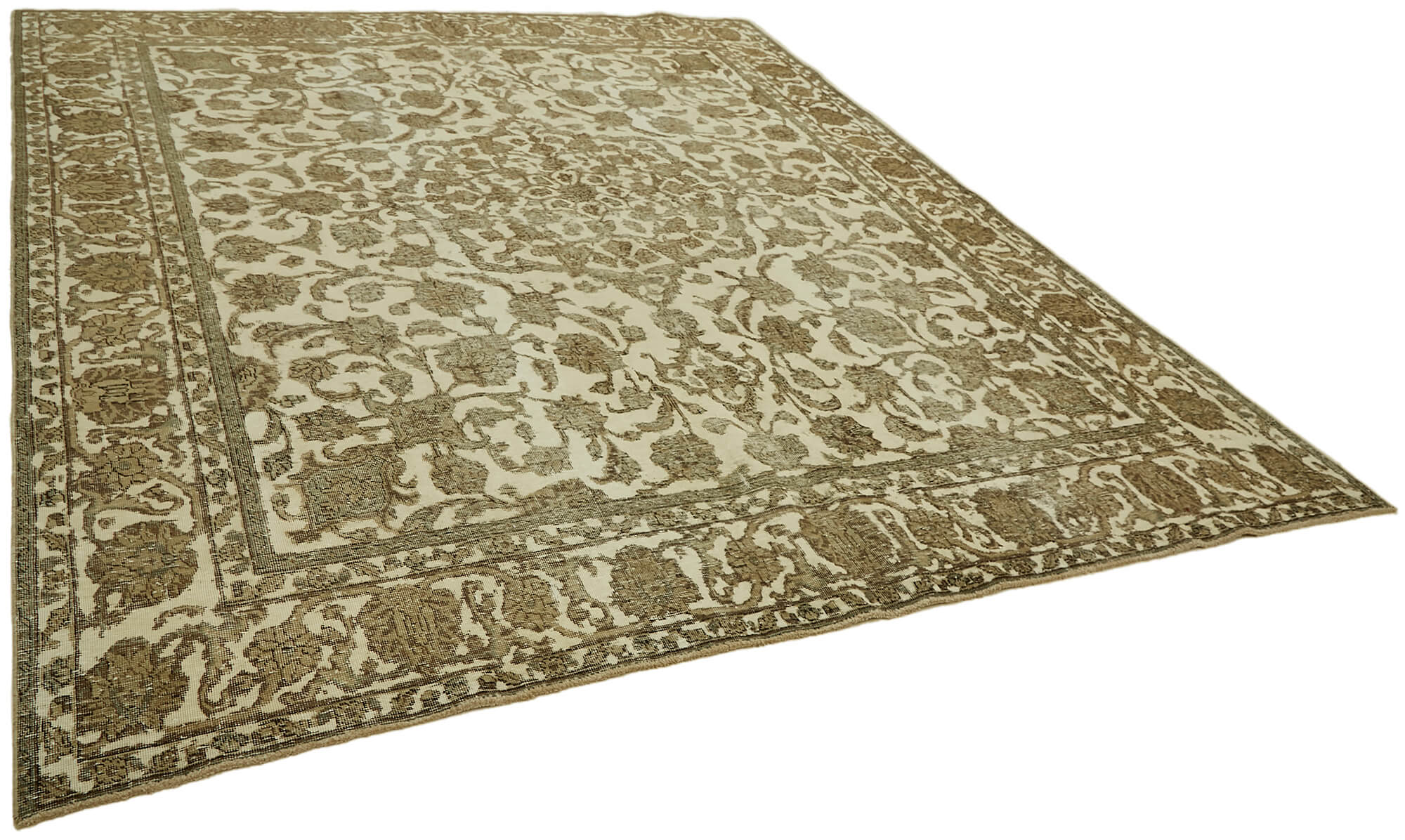 10 x 11 Beige Vintage Large Area Rug - 7286