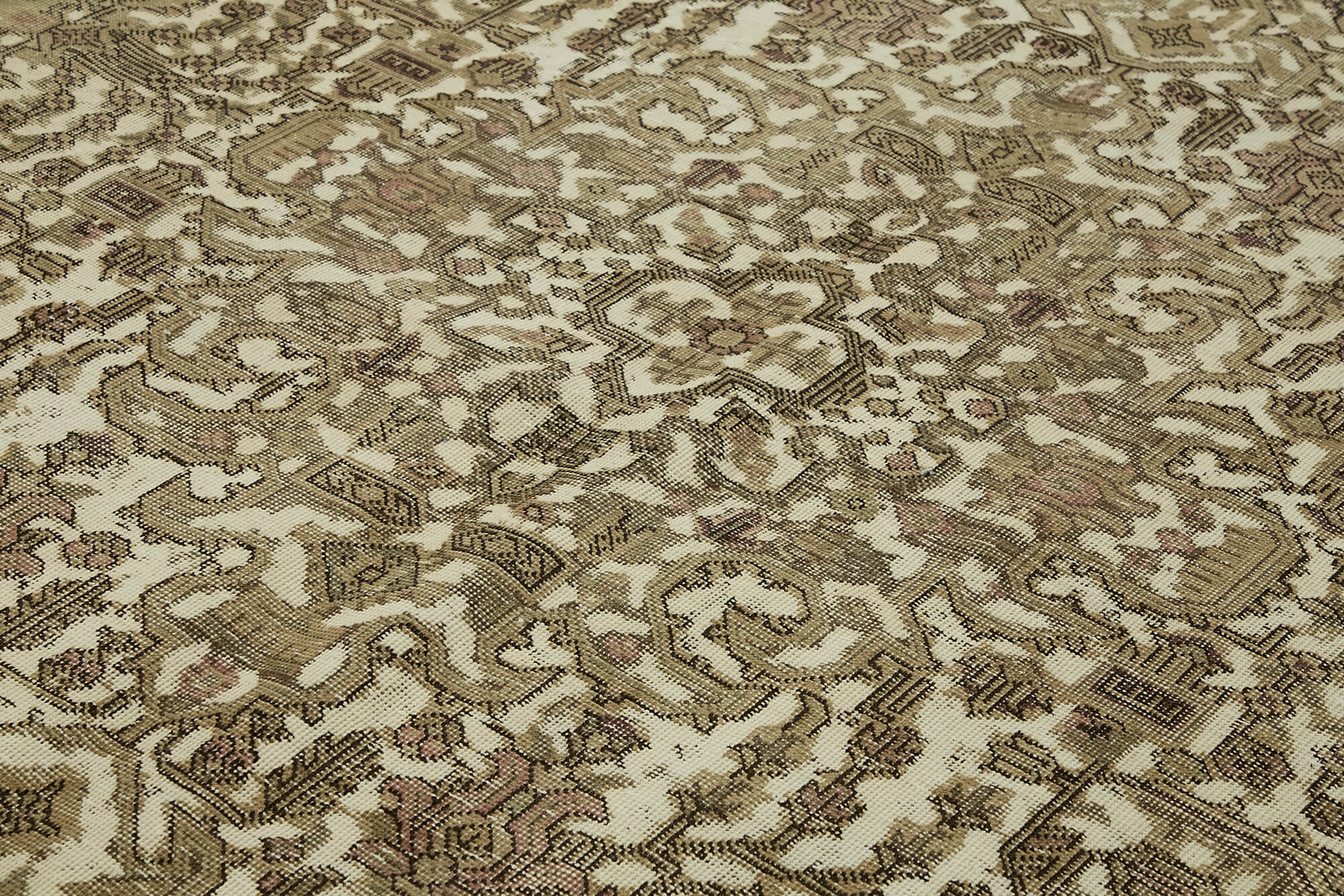 9 x 12 Beige Vintage Large Area Rug - 7287