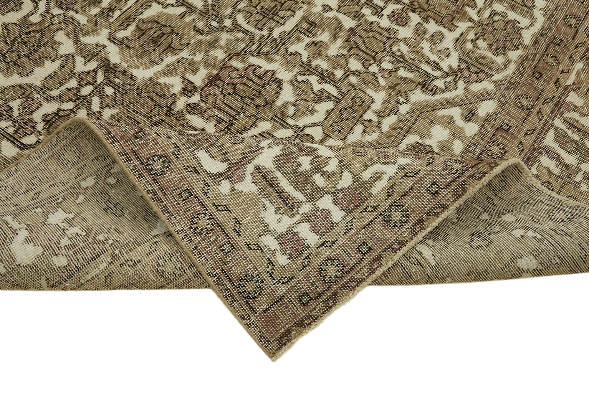 9 x 12 Beige Vintage Large Area Rug - 7287