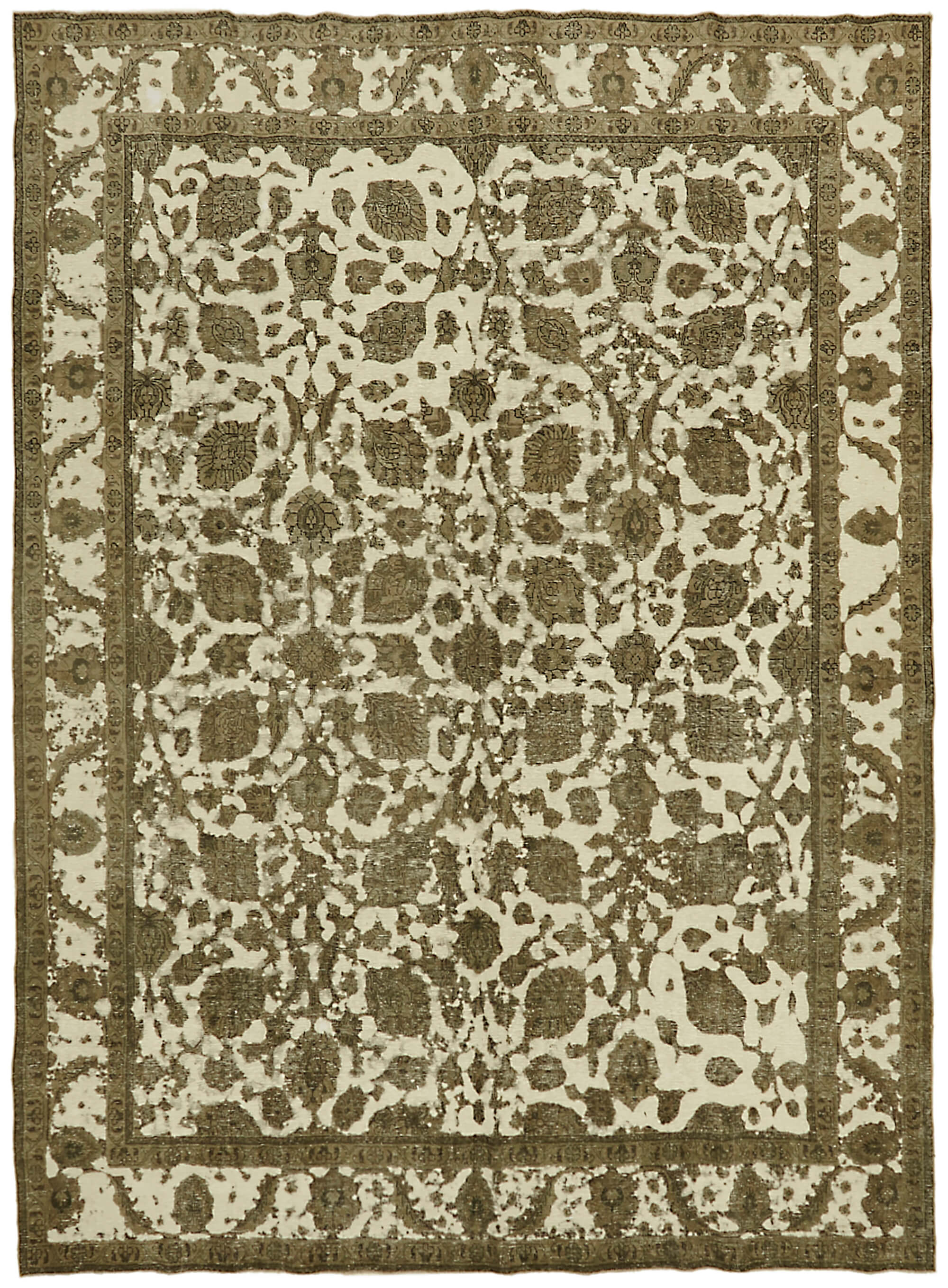 9 x 13 Beige Vintage Large Area Rug - 7289