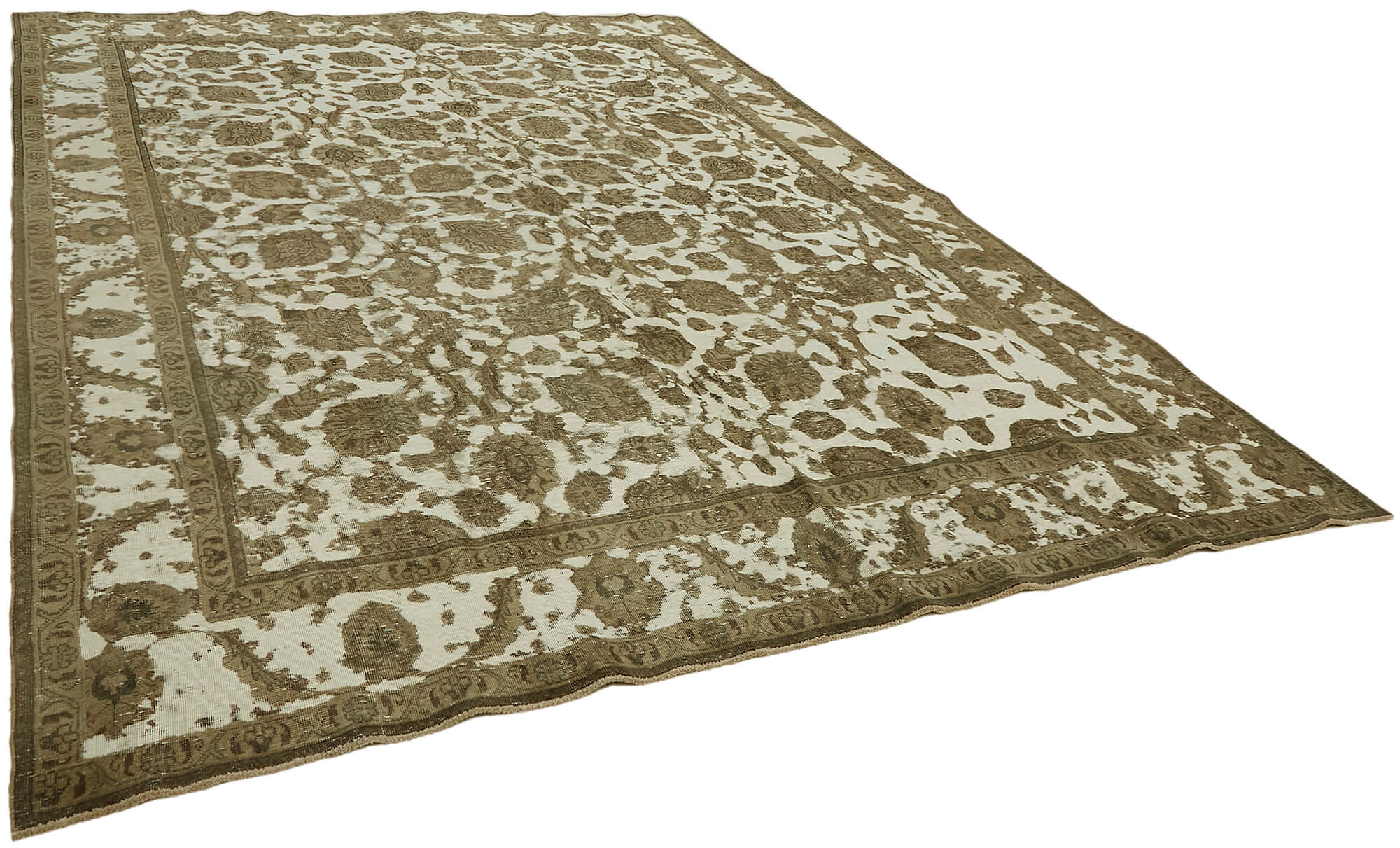 9 x 13 Beige Vintage Large Area Rug - 7289