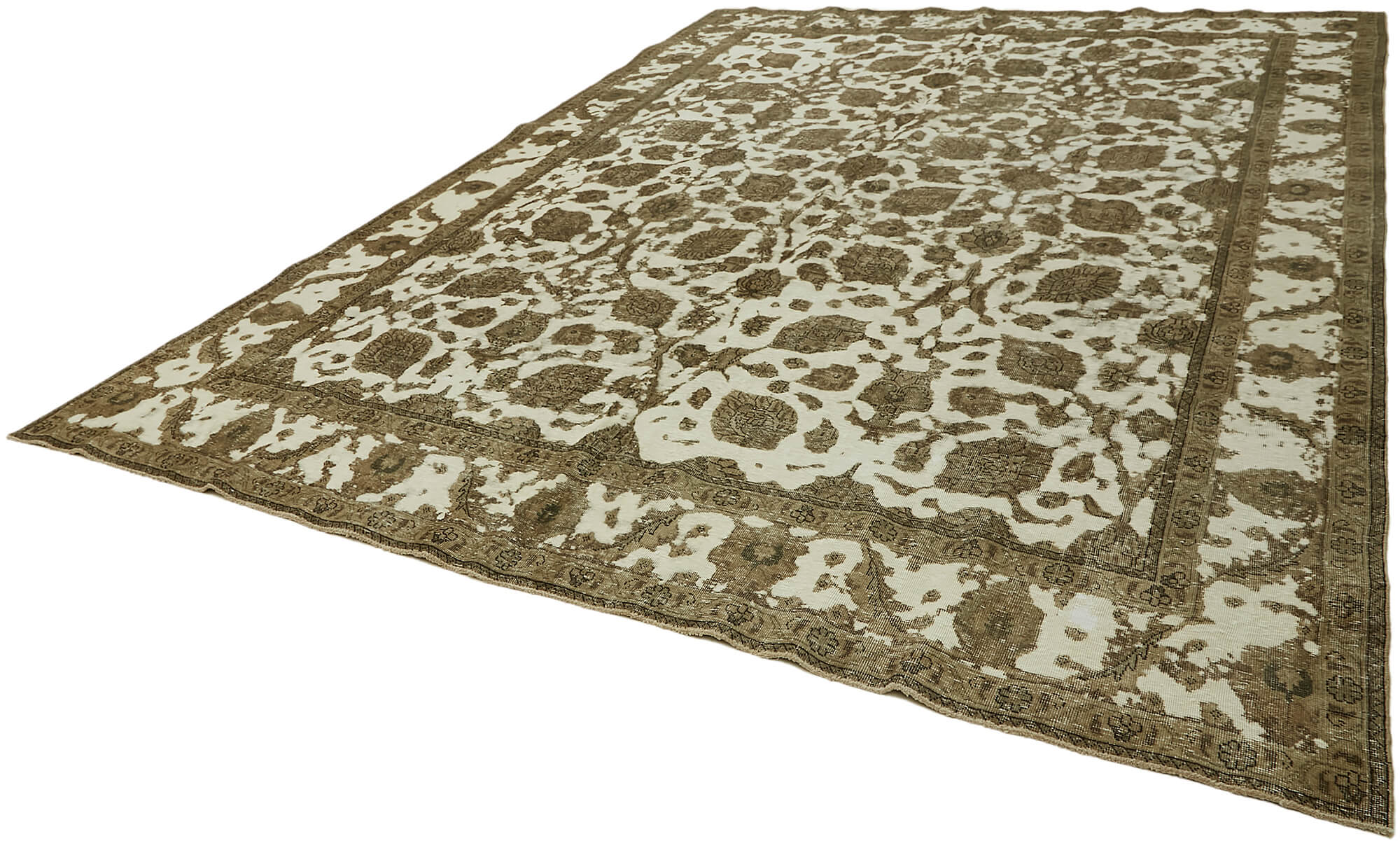 9 x 13 Beige Vintage Large Area Rug - 7289