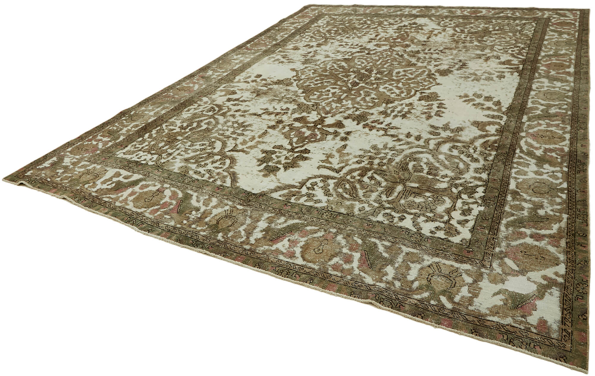 9 x 13 Beige Vintage Large Area Rug - 7290