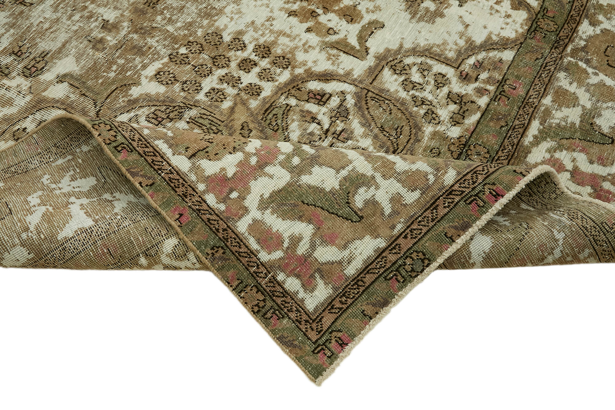 9 x 13 Beige Vintage Large Area Rug - 7290