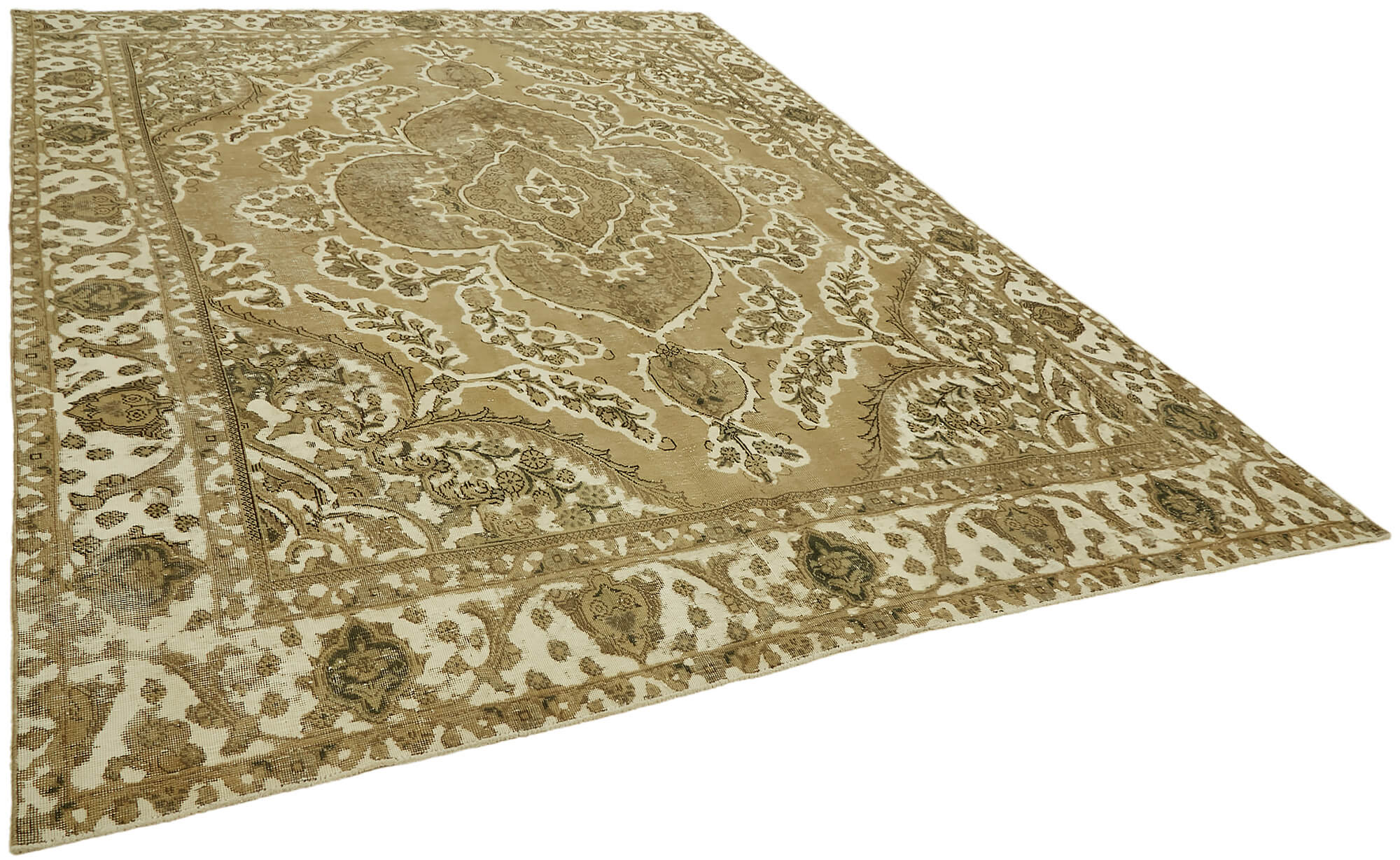 9 x 12 Beige Vintage Large Area Rug - 7294