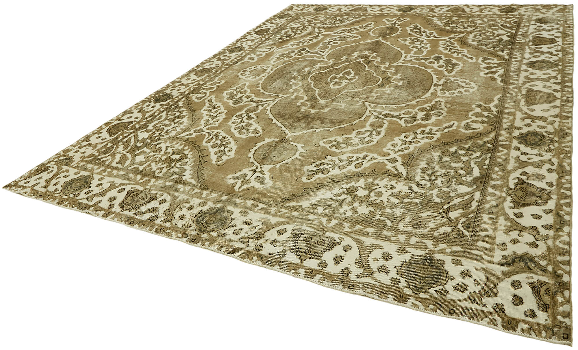 9 x 12 Beige Vintage Large Area Rug - 7294